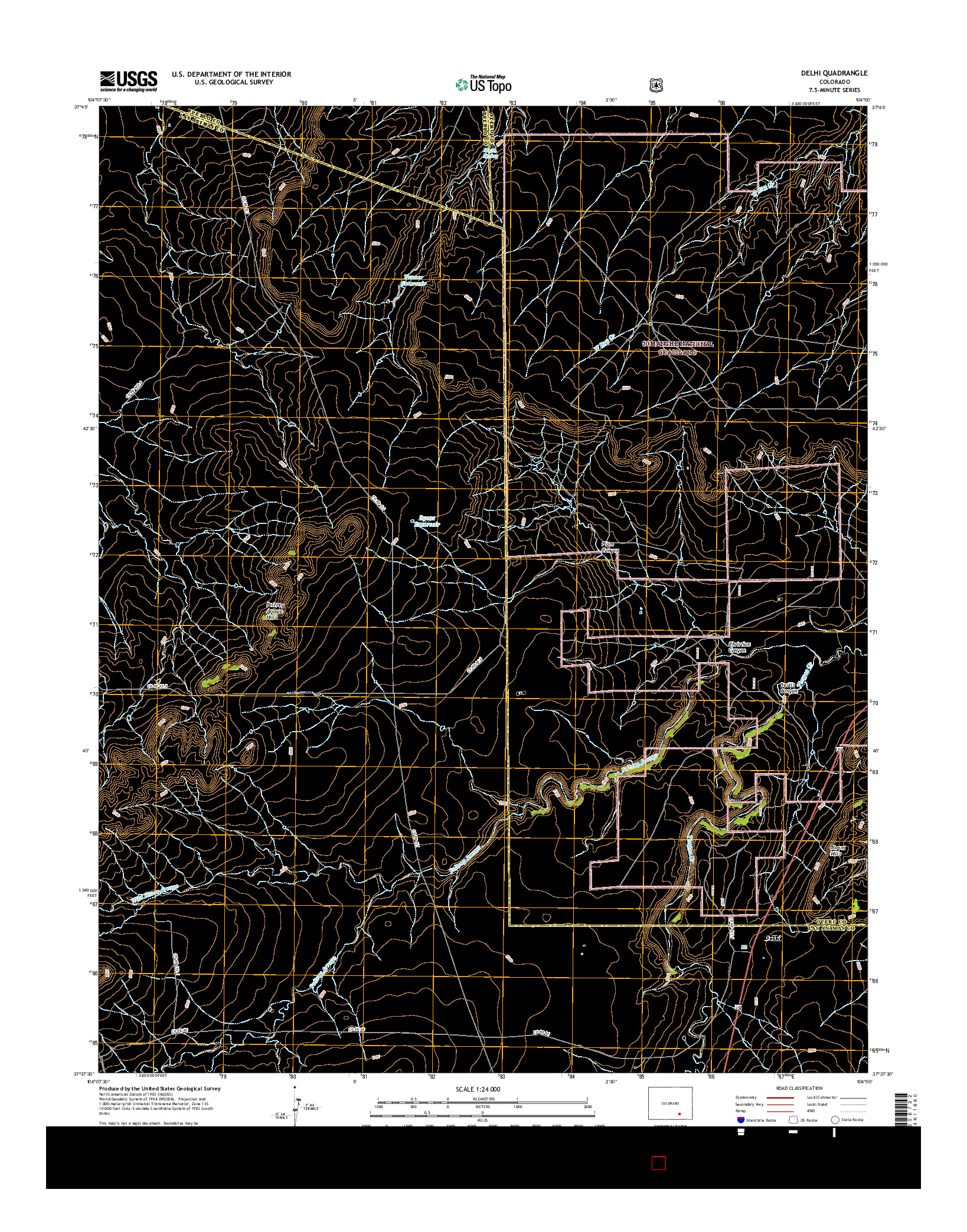 USGS US TOPO 7.5-MINUTE MAP FOR DELHI, CO 2016