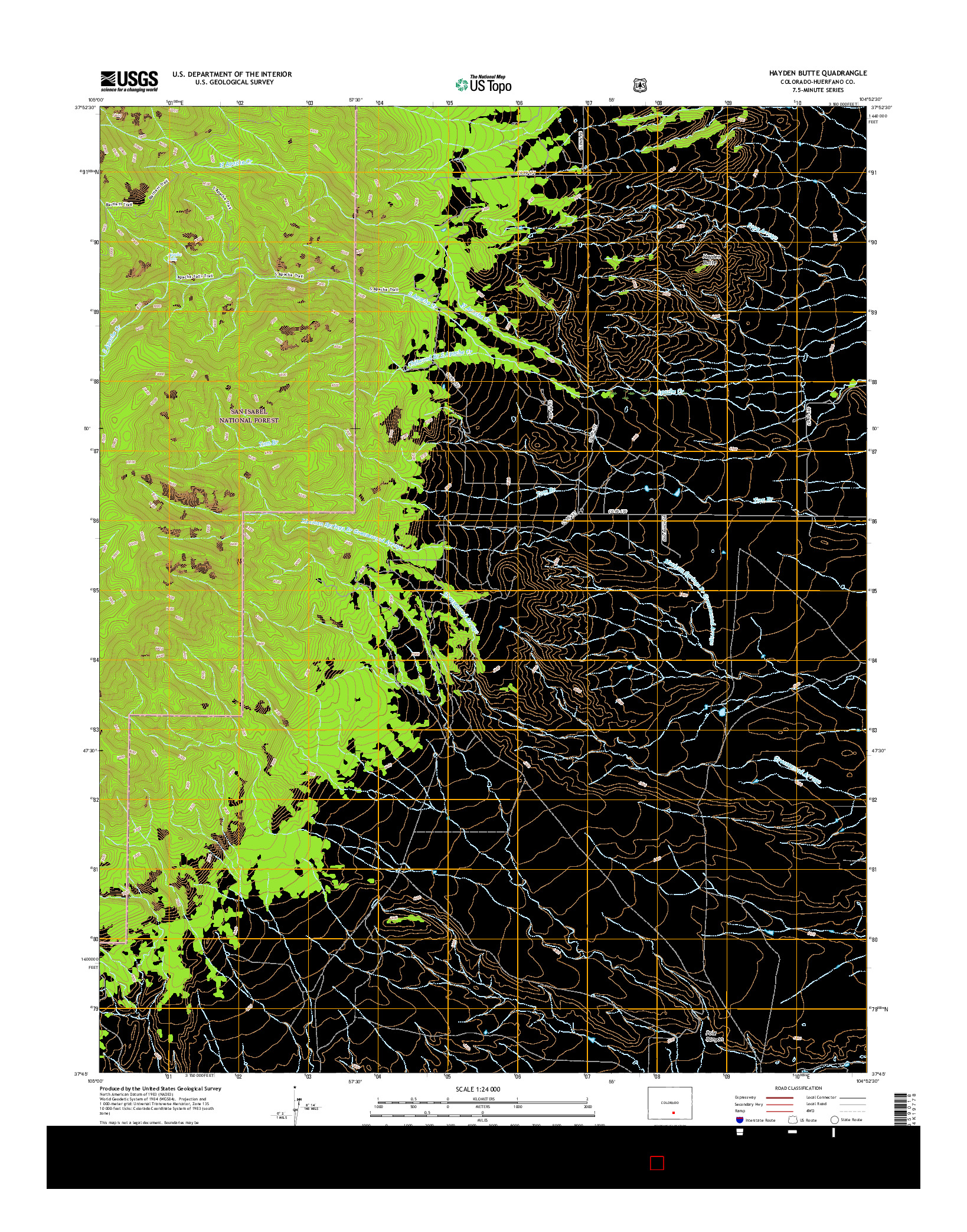 USGS US TOPO 7.5-MINUTE MAP FOR HAYDEN BUTTE, CO 2016