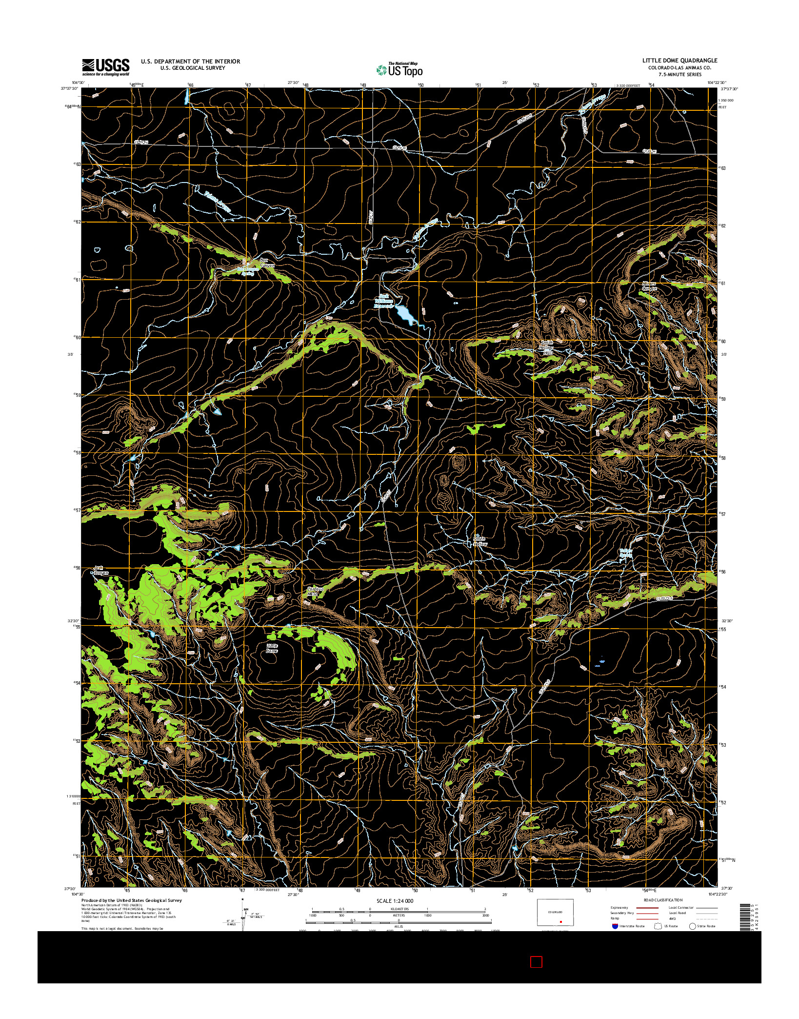 USGS US TOPO 7.5-MINUTE MAP FOR LITTLE DOME, CO 2016