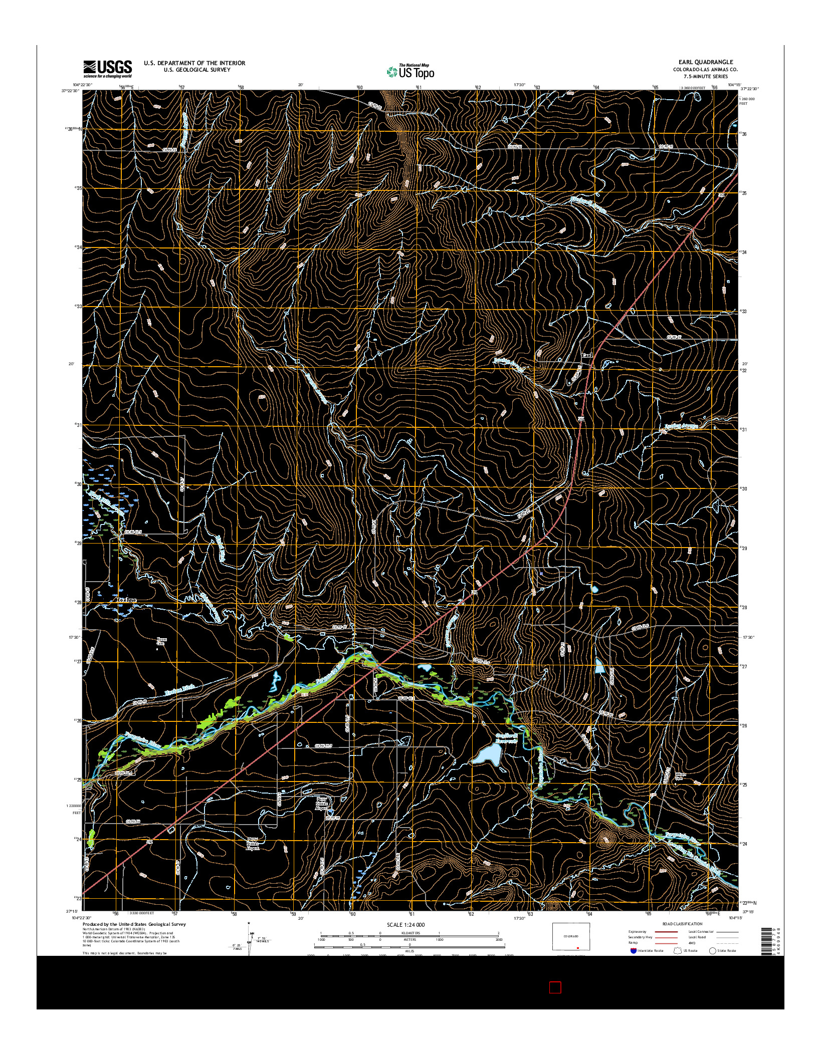 USGS US TOPO 7.5-MINUTE MAP FOR EARL, CO 2016