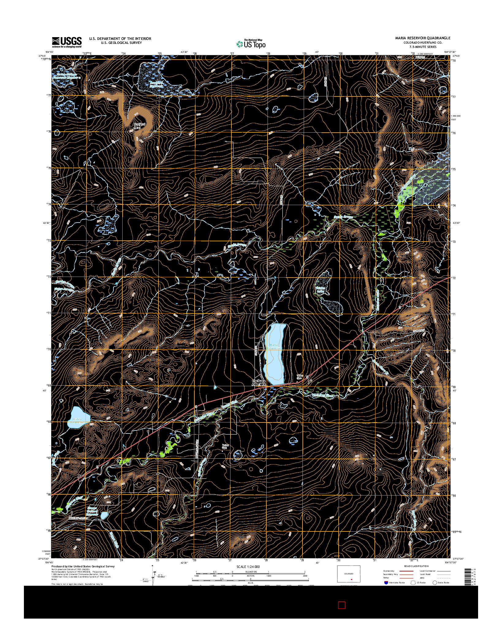 USGS US TOPO 7.5-MINUTE MAP FOR MARIA RESERVOIR, CO 2016
