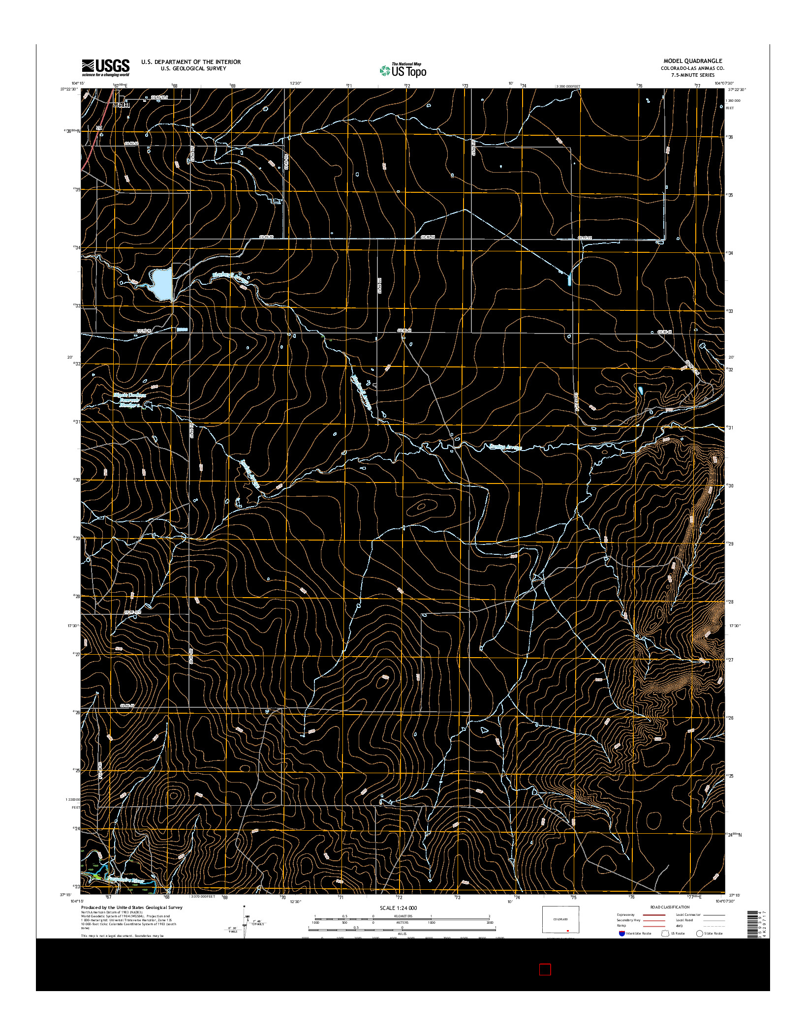 USGS US TOPO 7.5-MINUTE MAP FOR MODEL, CO 2016