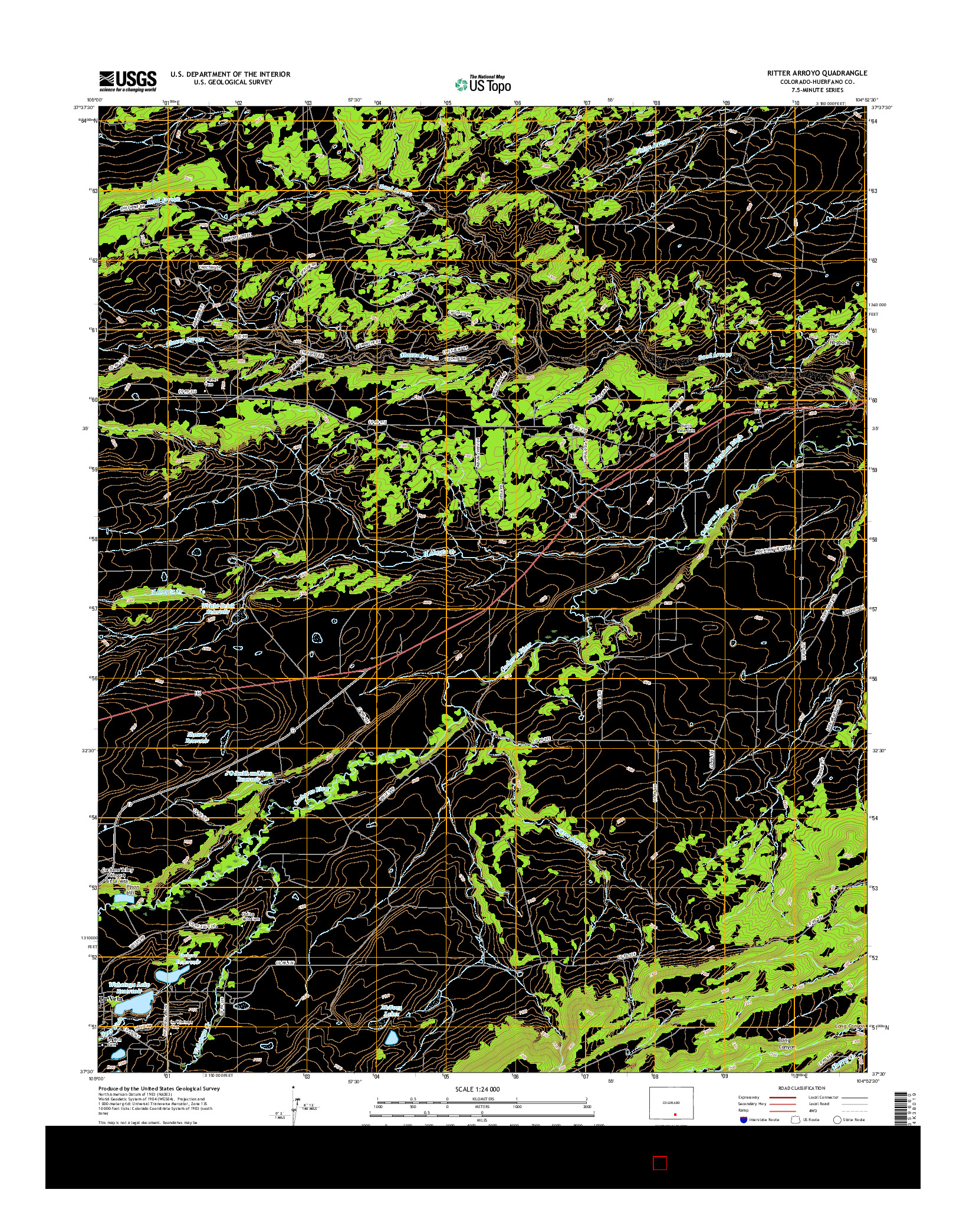 USGS US TOPO 7.5-MINUTE MAP FOR RITTER ARROYO, CO 2016