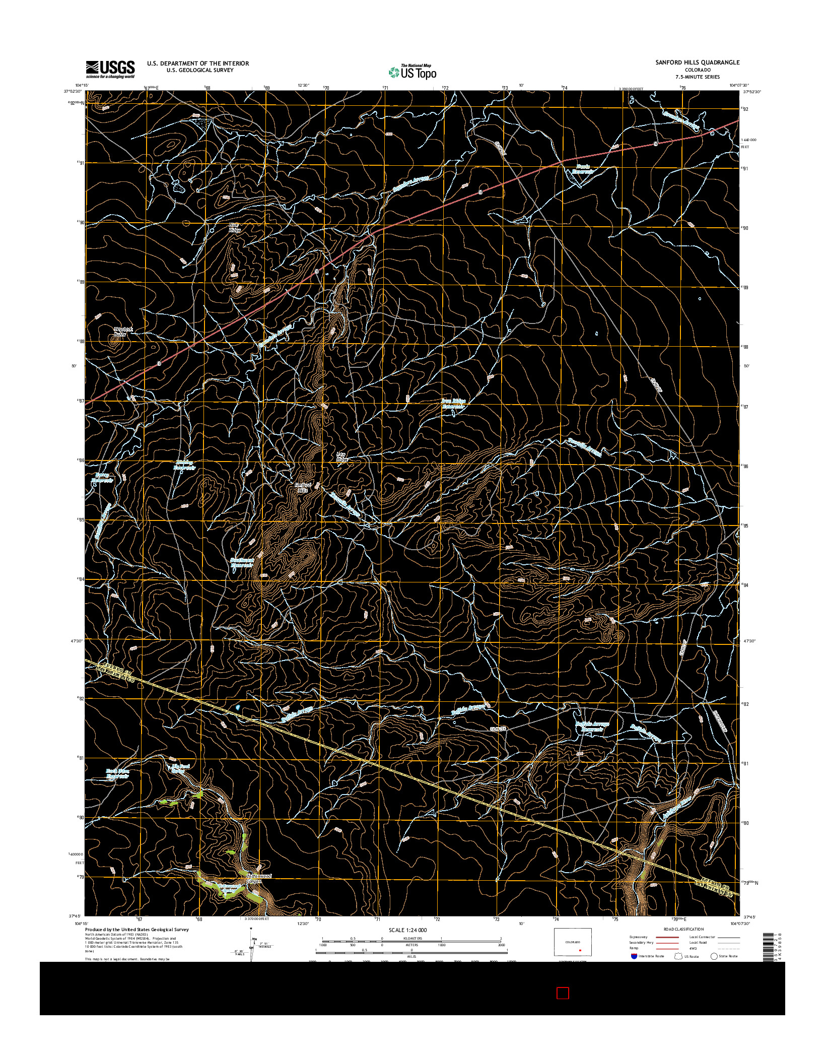 USGS US TOPO 7.5-MINUTE MAP FOR SANFORD HILLS, CO 2016