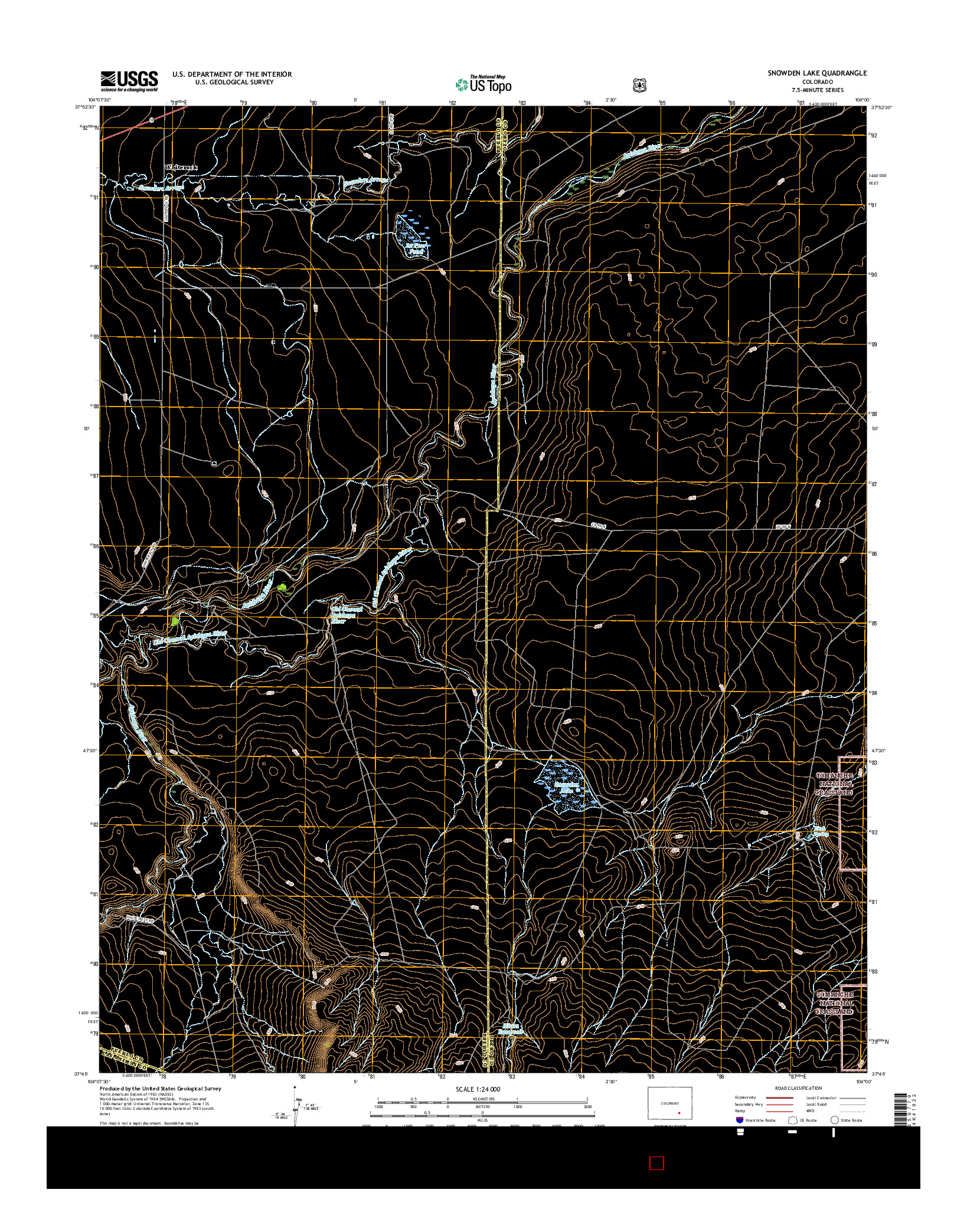 USGS US TOPO 7.5-MINUTE MAP FOR SNOWDEN LAKE, CO 2016