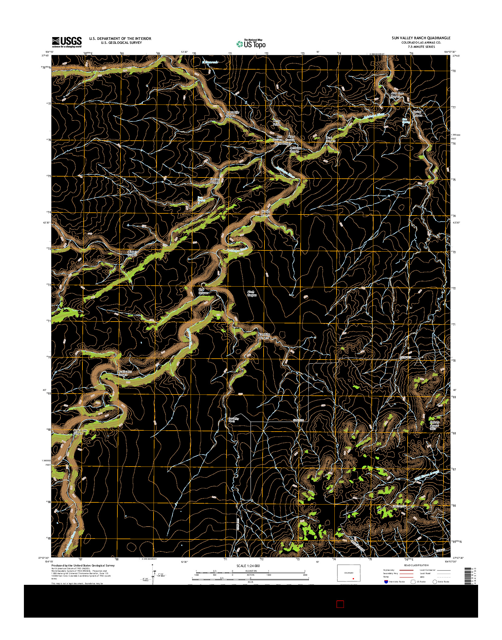 USGS US TOPO 7.5-MINUTE MAP FOR SUN VALLEY RANCH, CO 2016