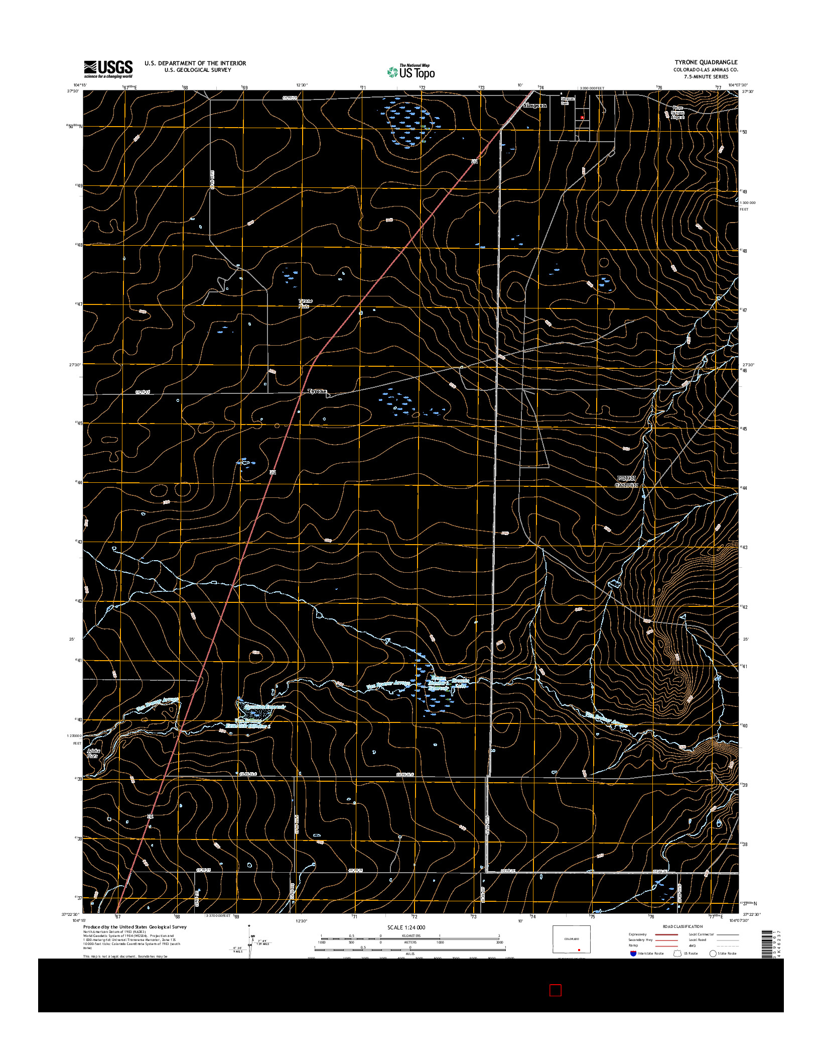 USGS US TOPO 7.5-MINUTE MAP FOR TYRONE, CO 2016