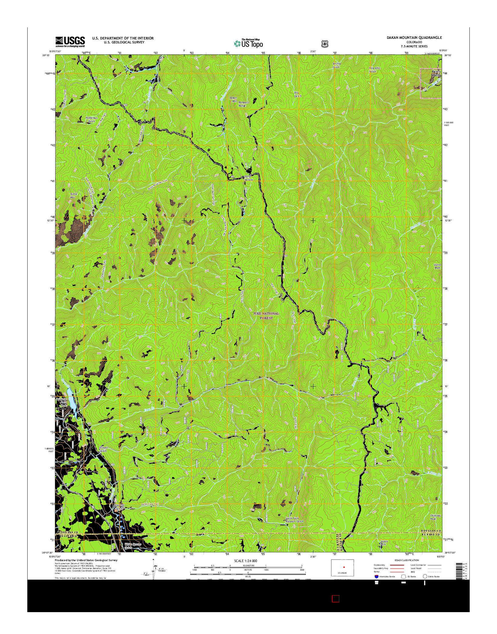 USGS US TOPO 7.5-MINUTE MAP FOR DAKAN MOUNTAIN, CO 2016