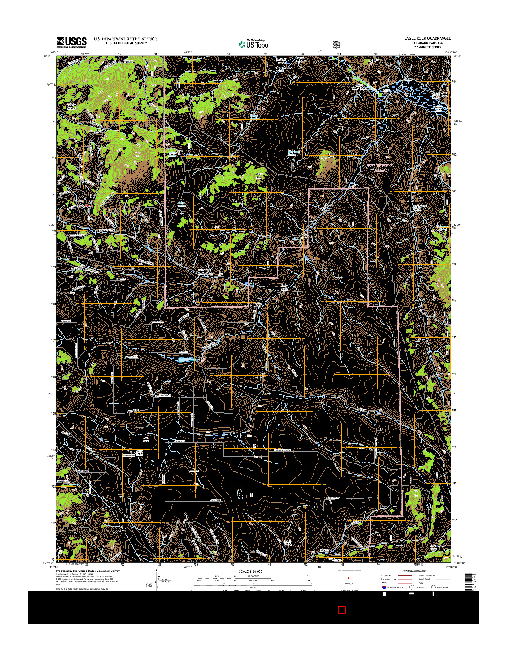 USGS US TOPO 7.5-MINUTE MAP FOR EAGLE ROCK, CO 2016