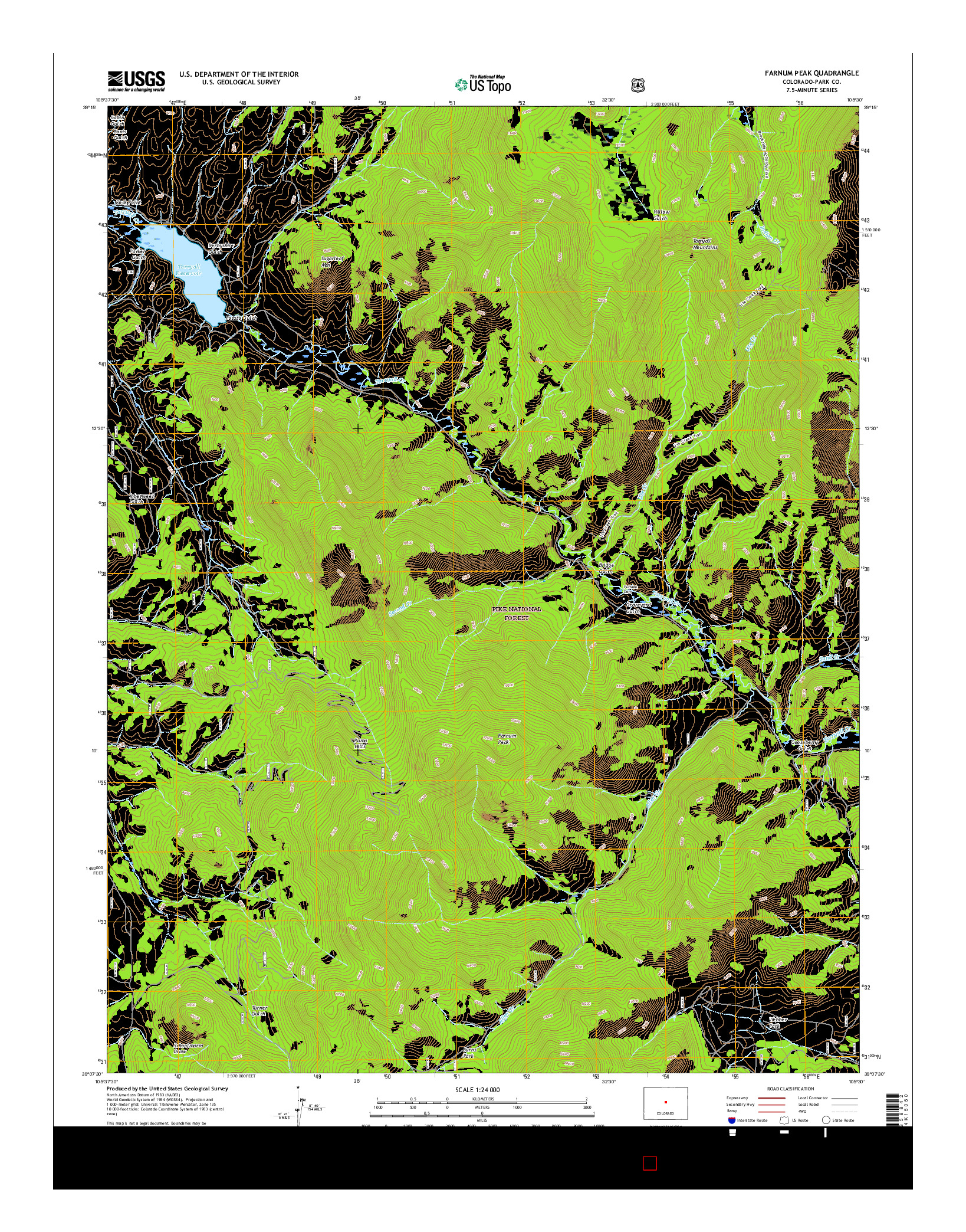 USGS US TOPO 7.5-MINUTE MAP FOR FARNUM PEAK, CO 2016