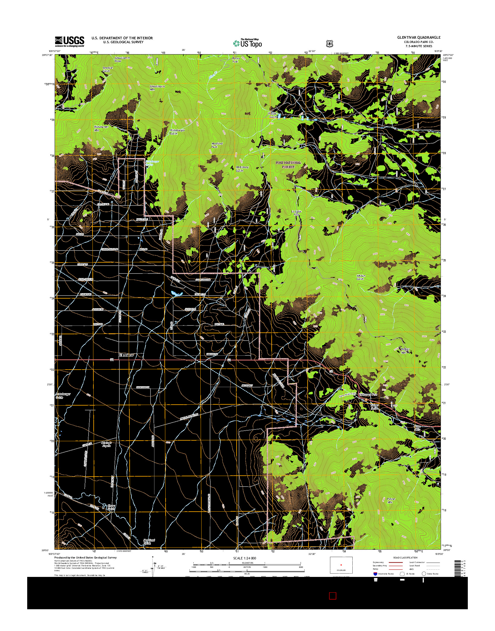 USGS US TOPO 7.5-MINUTE MAP FOR GLENTIVAR, CO 2016