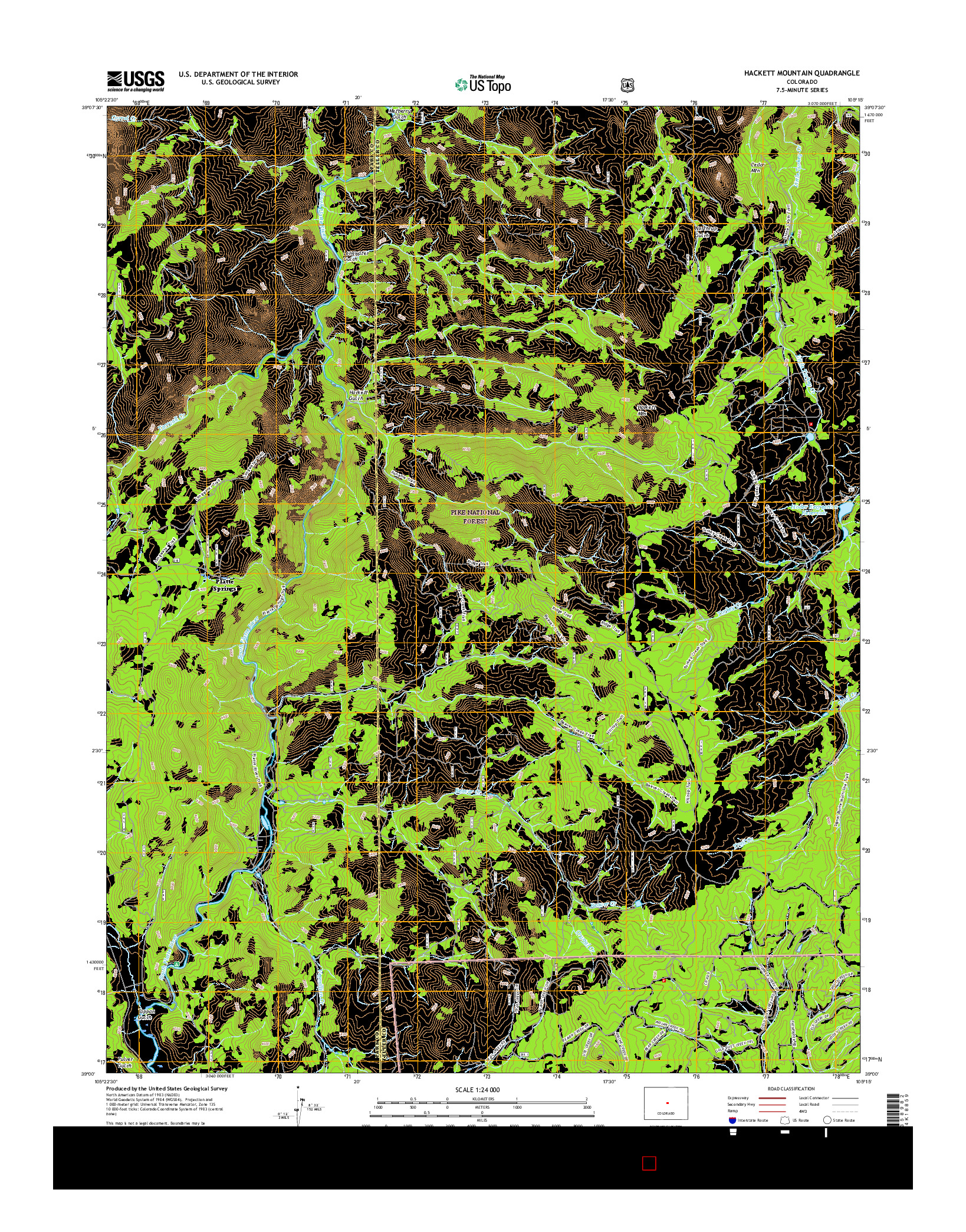 USGS US TOPO 7.5-MINUTE MAP FOR HACKETT MOUNTAIN, CO 2016