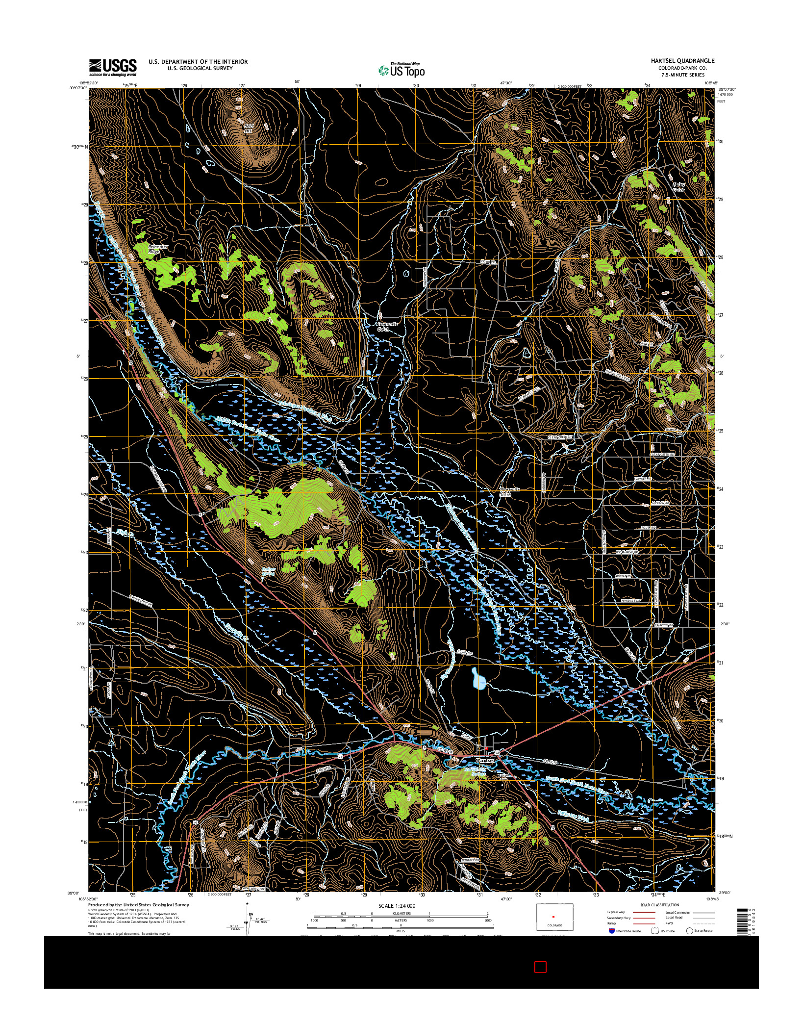 USGS US TOPO 7.5-MINUTE MAP FOR HARTSEL, CO 2016