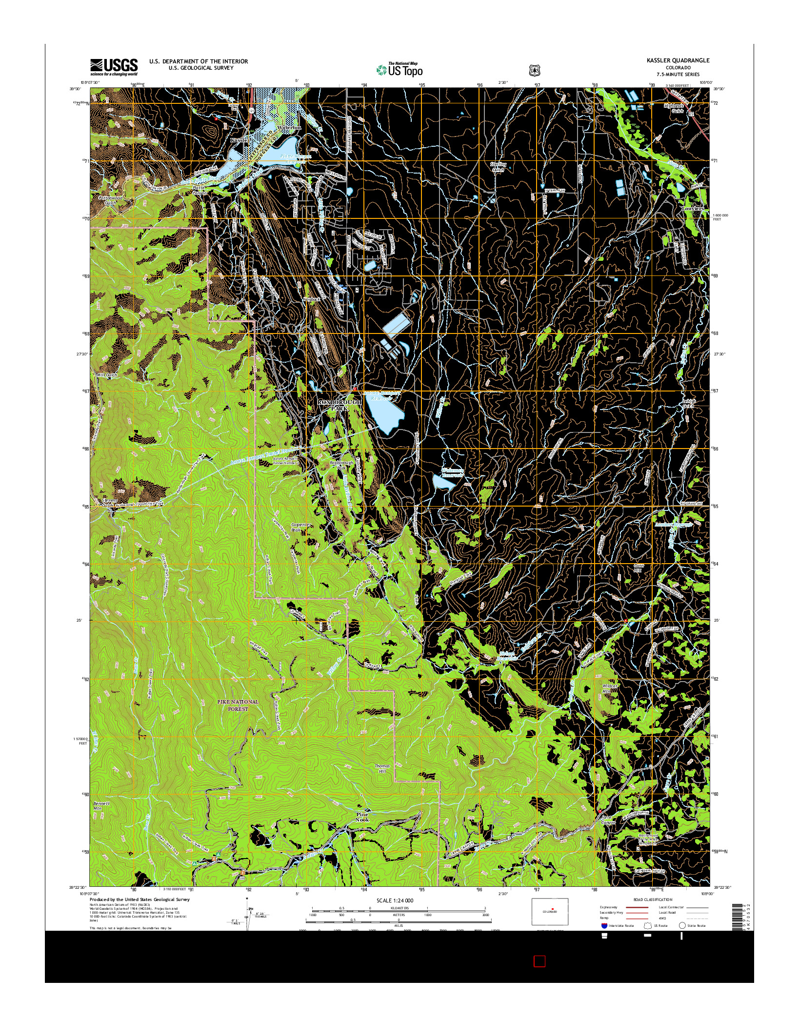 USGS US TOPO 7.5-MINUTE MAP FOR KASSLER, CO 2016