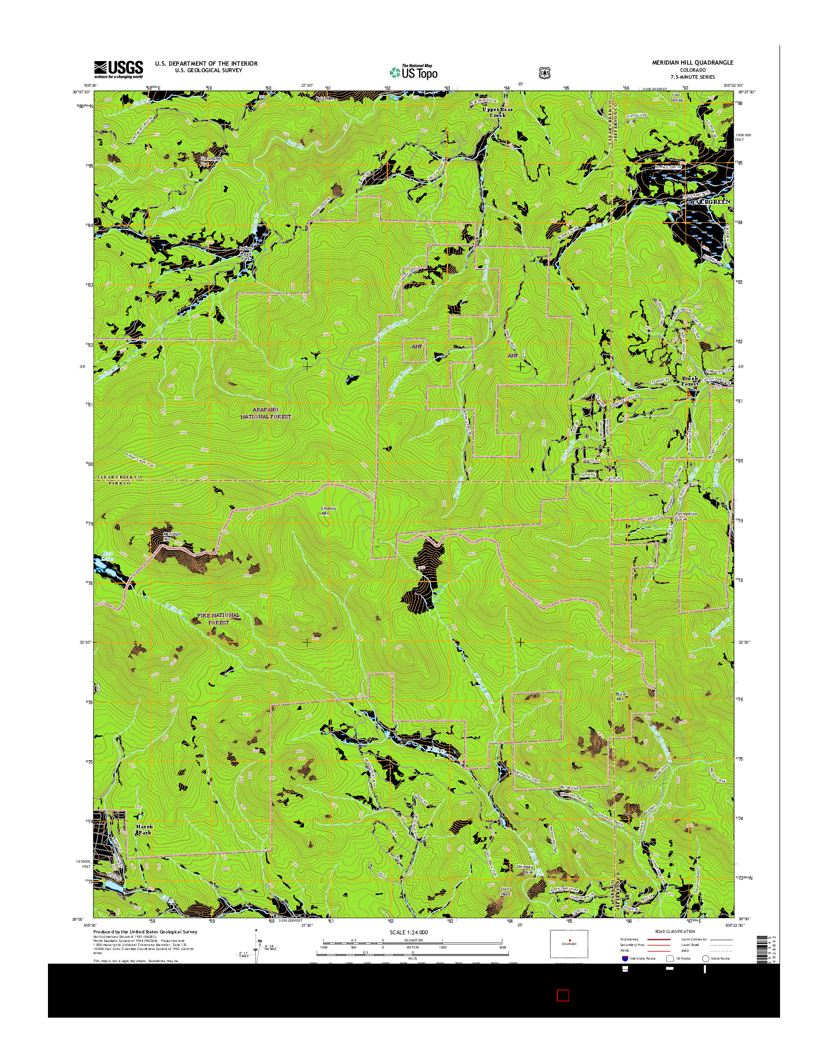 USGS US TOPO 7.5-MINUTE MAP FOR MERIDIAN HILL, CO 2016