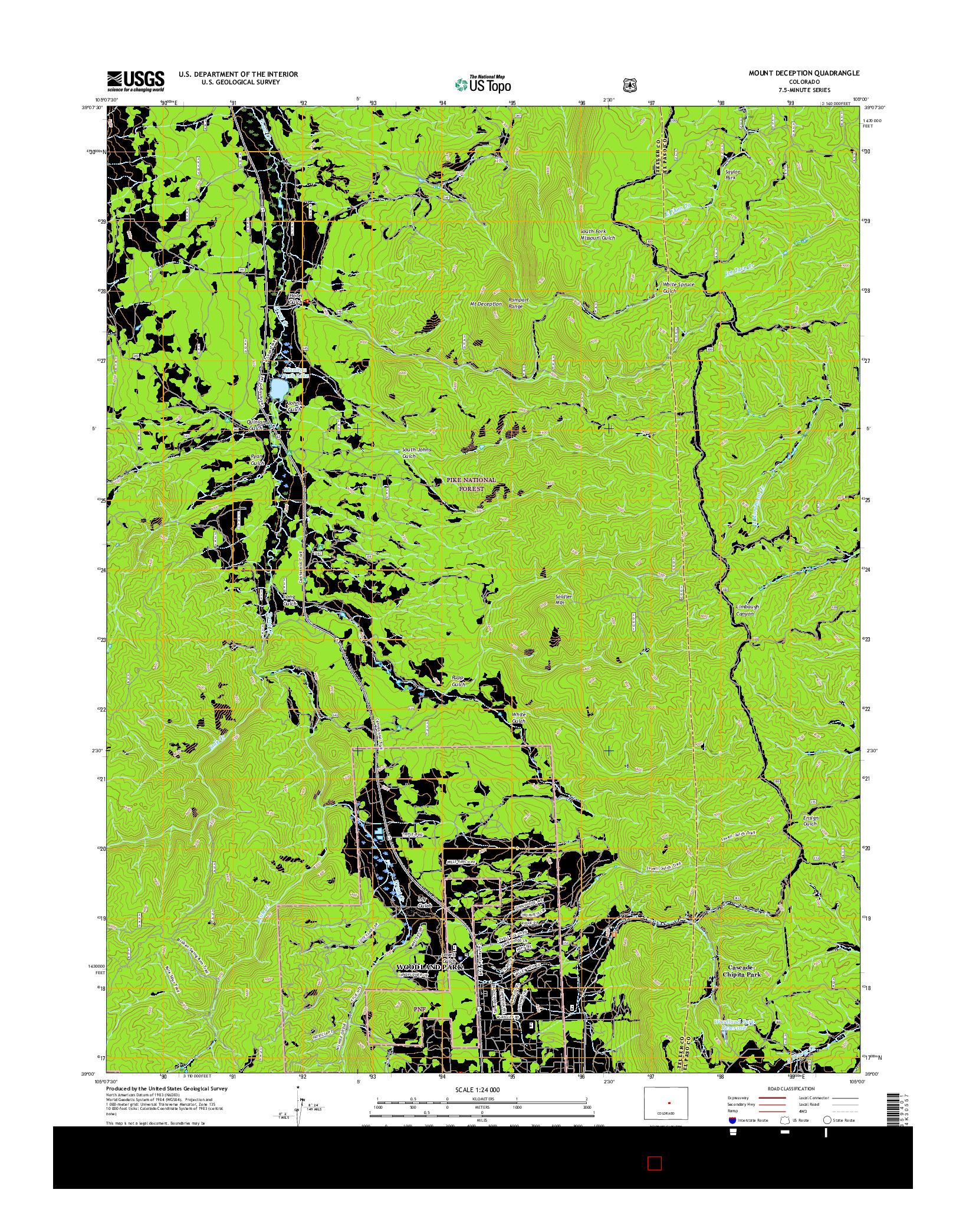 USGS US TOPO 7.5-MINUTE MAP FOR MOUNT DECEPTION, CO 2016