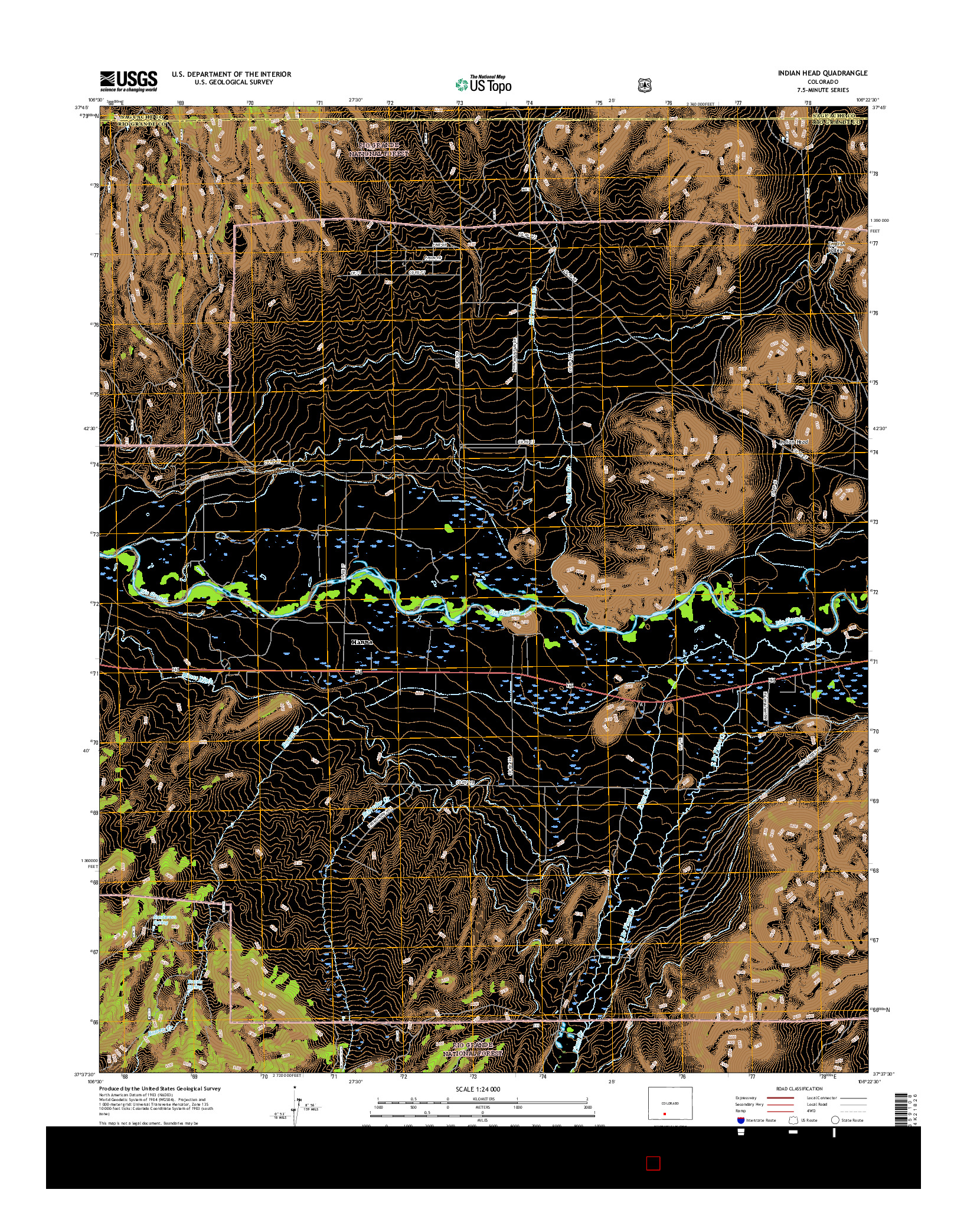 USGS US TOPO 7.5-MINUTE MAP FOR INDIAN HEAD, CO 2016
