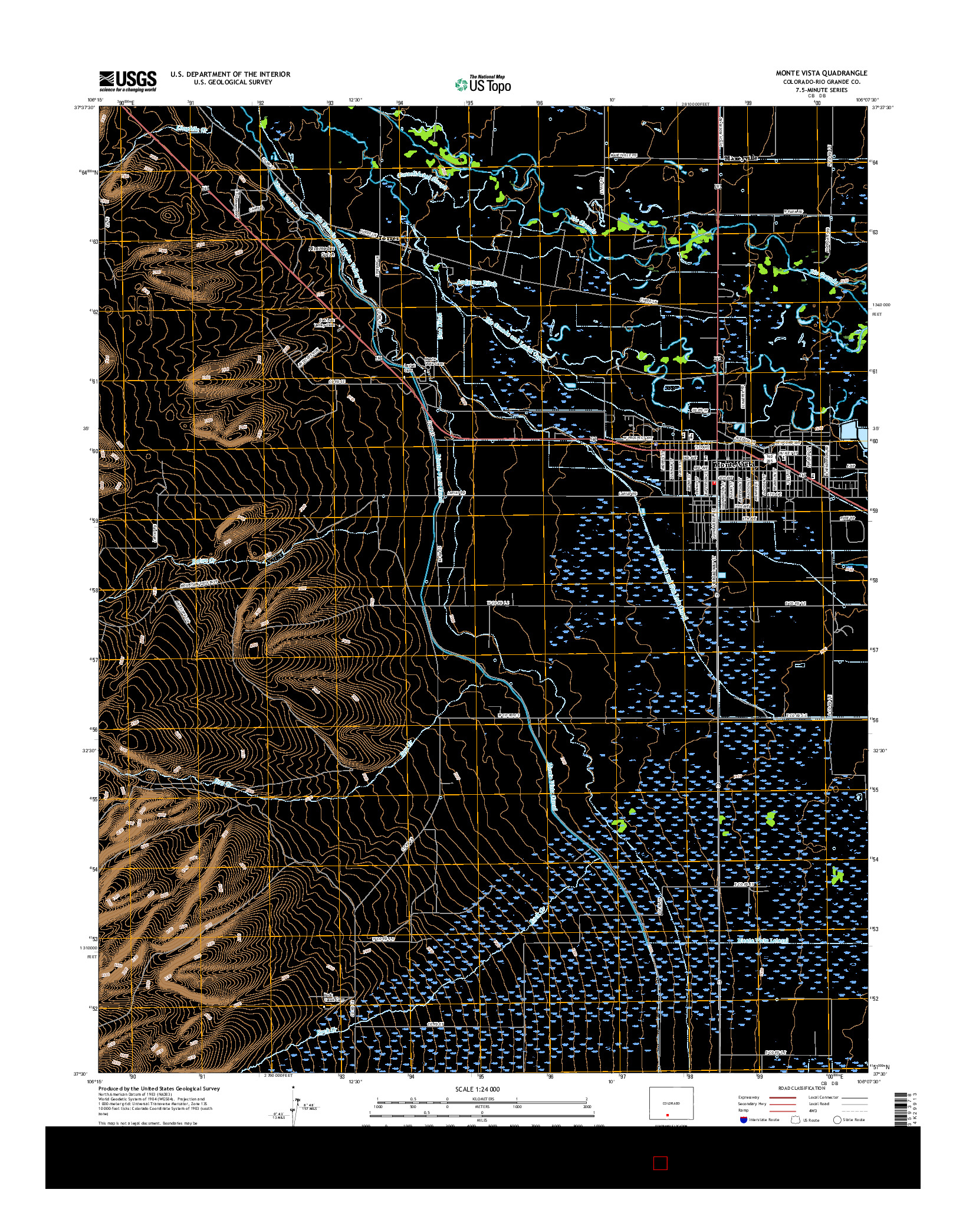 USGS US TOPO 7.5-MINUTE MAP FOR MONTE VISTA, CO 2016