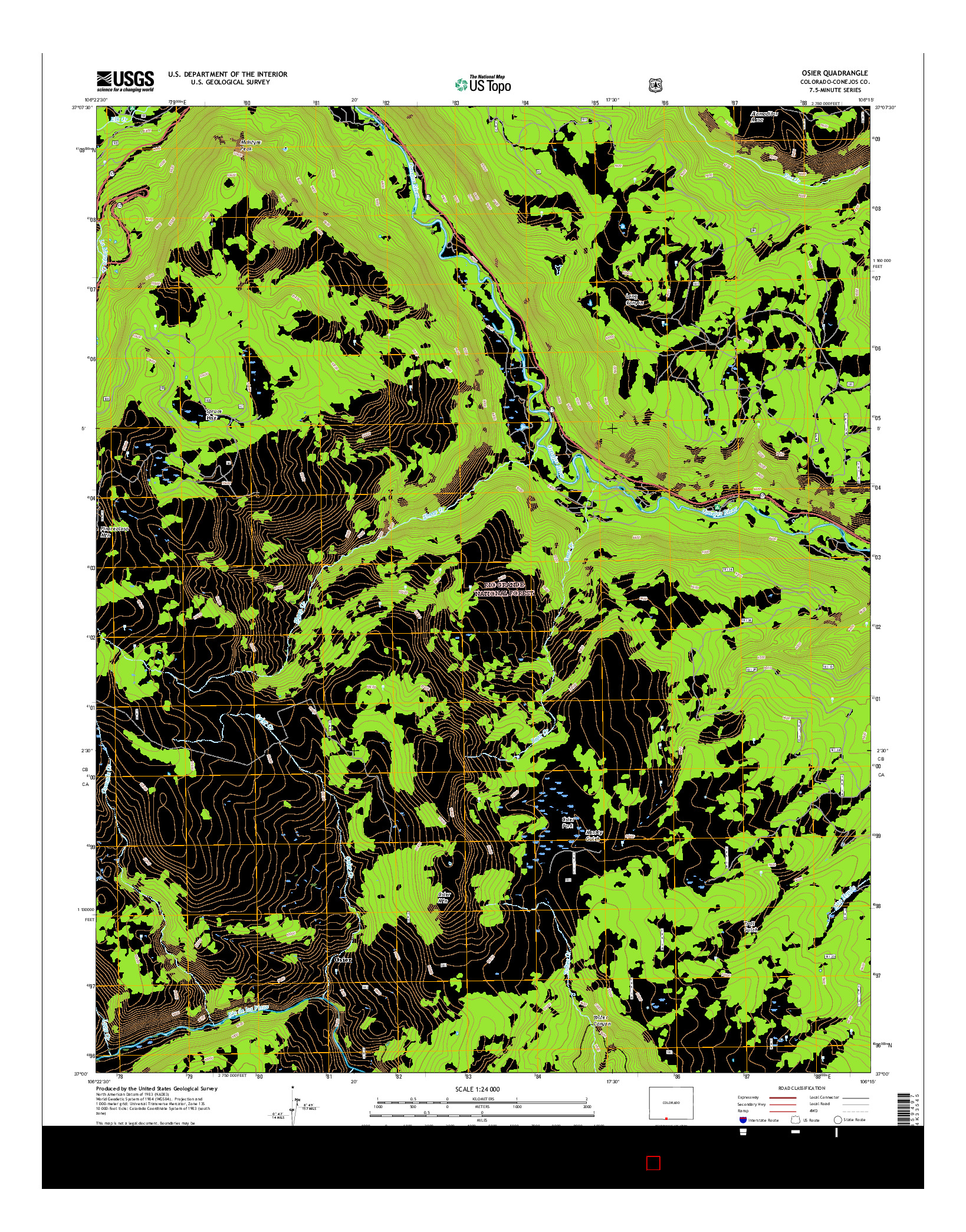 USGS US TOPO 7.5-MINUTE MAP FOR OSIER, CO 2016