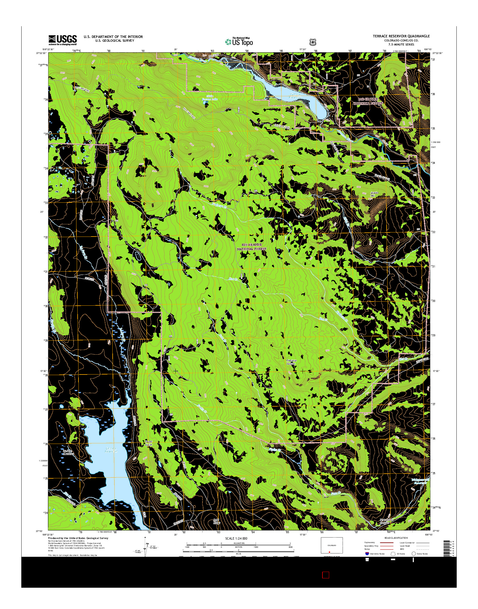 USGS US TOPO 7.5-MINUTE MAP FOR TERRACE RESERVOIR, CO 2016