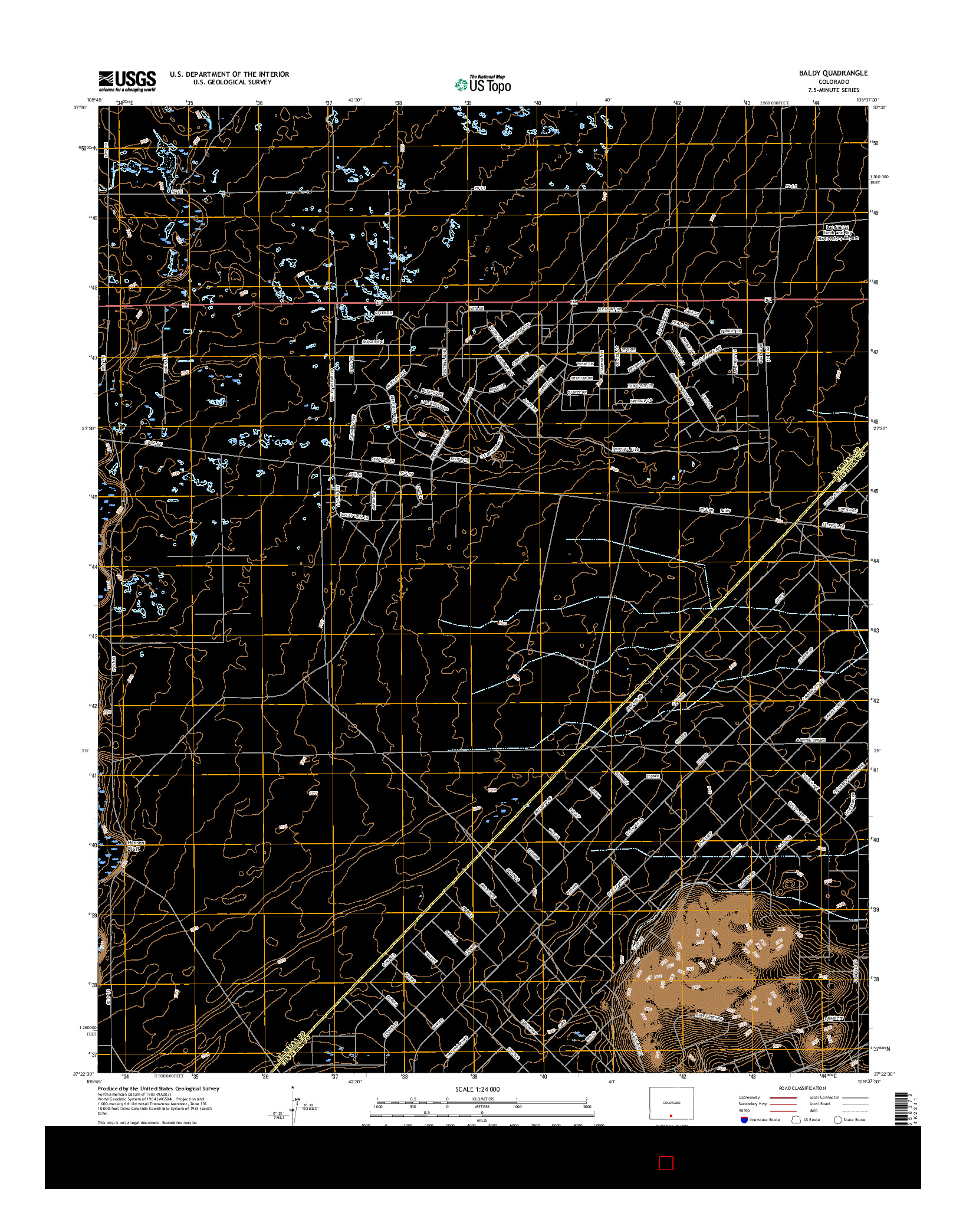 USGS US TOPO 7.5-MINUTE MAP FOR BALDY, CO 2016