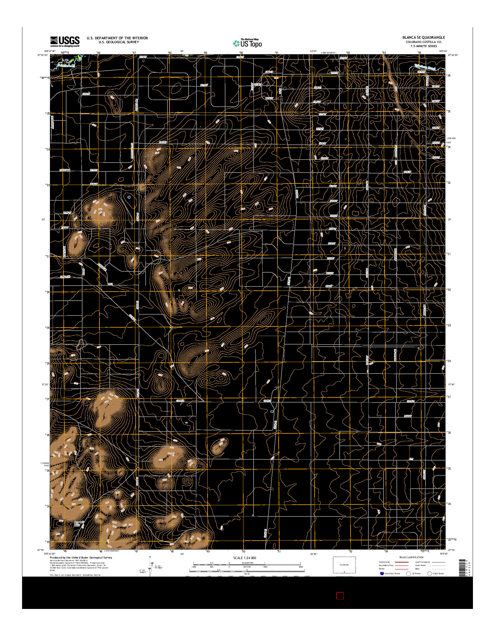 USGS US TOPO 7.5-MINUTE MAP FOR BLANCA SE, CO 2016