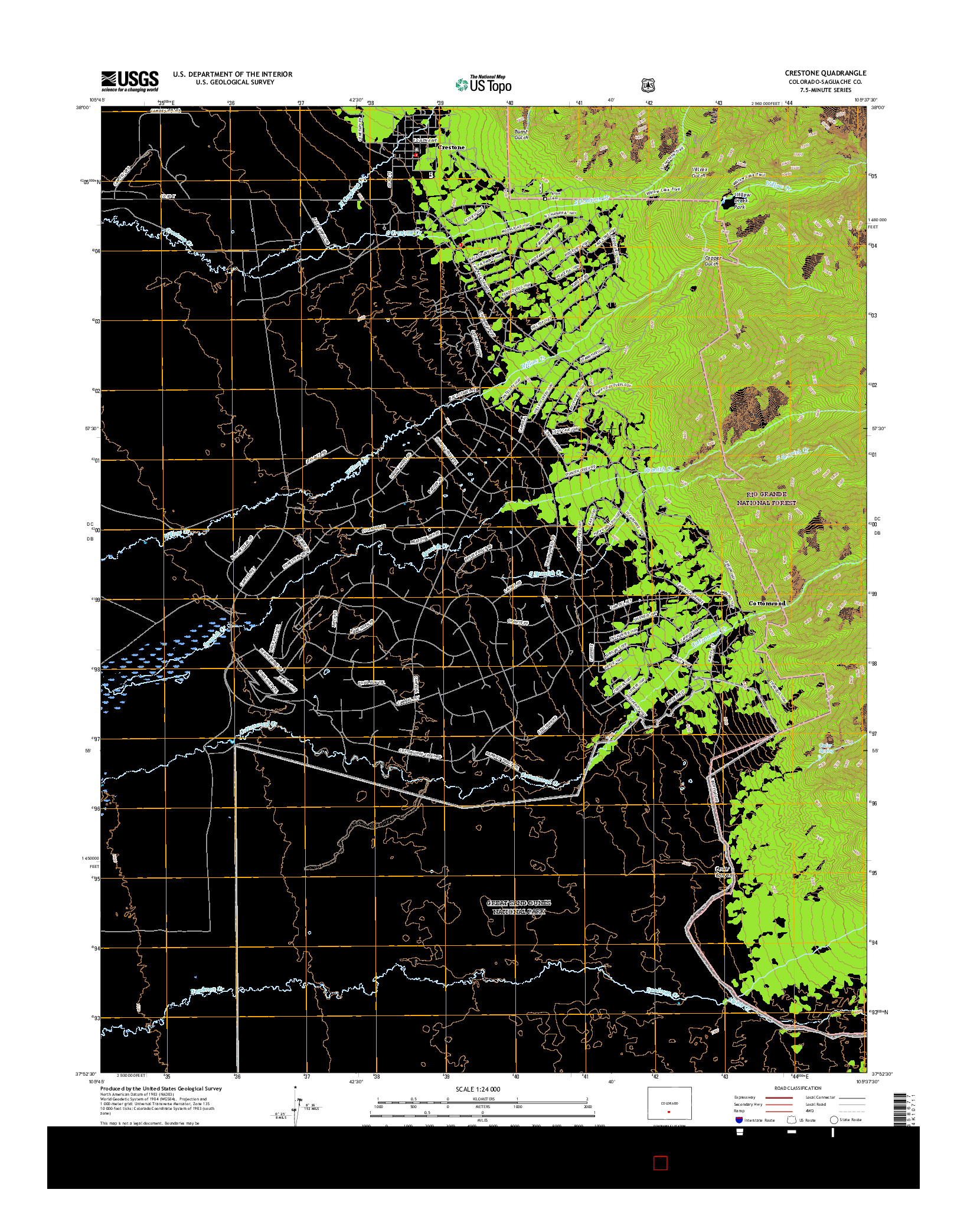 USGS US TOPO 7.5-MINUTE MAP FOR CRESTONE, CO 2016