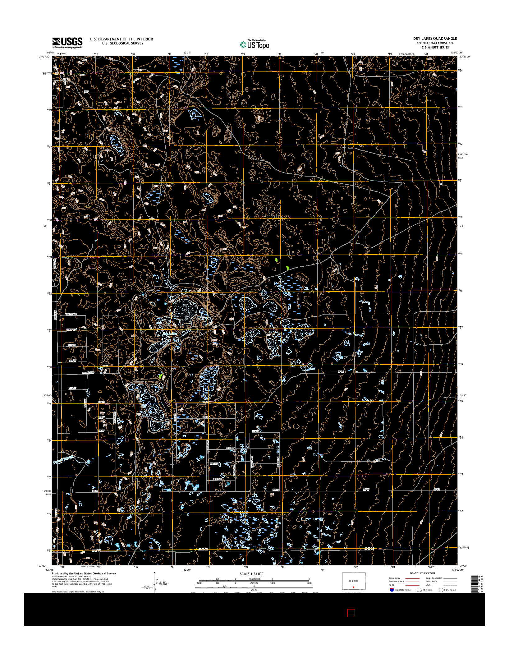 USGS US TOPO 7.5-MINUTE MAP FOR DRY LAKES, CO 2016