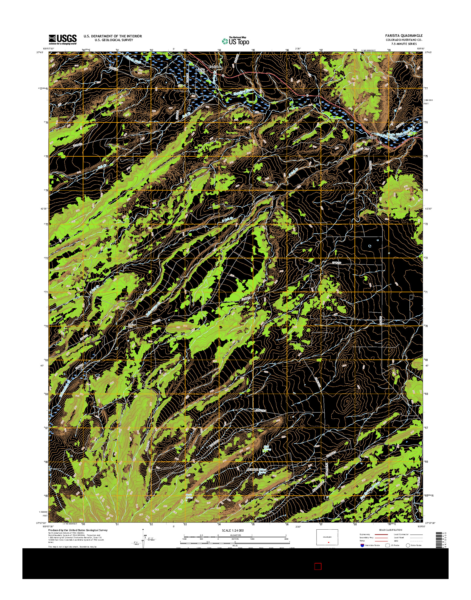 USGS US TOPO 7.5-MINUTE MAP FOR FARISITA, CO 2016