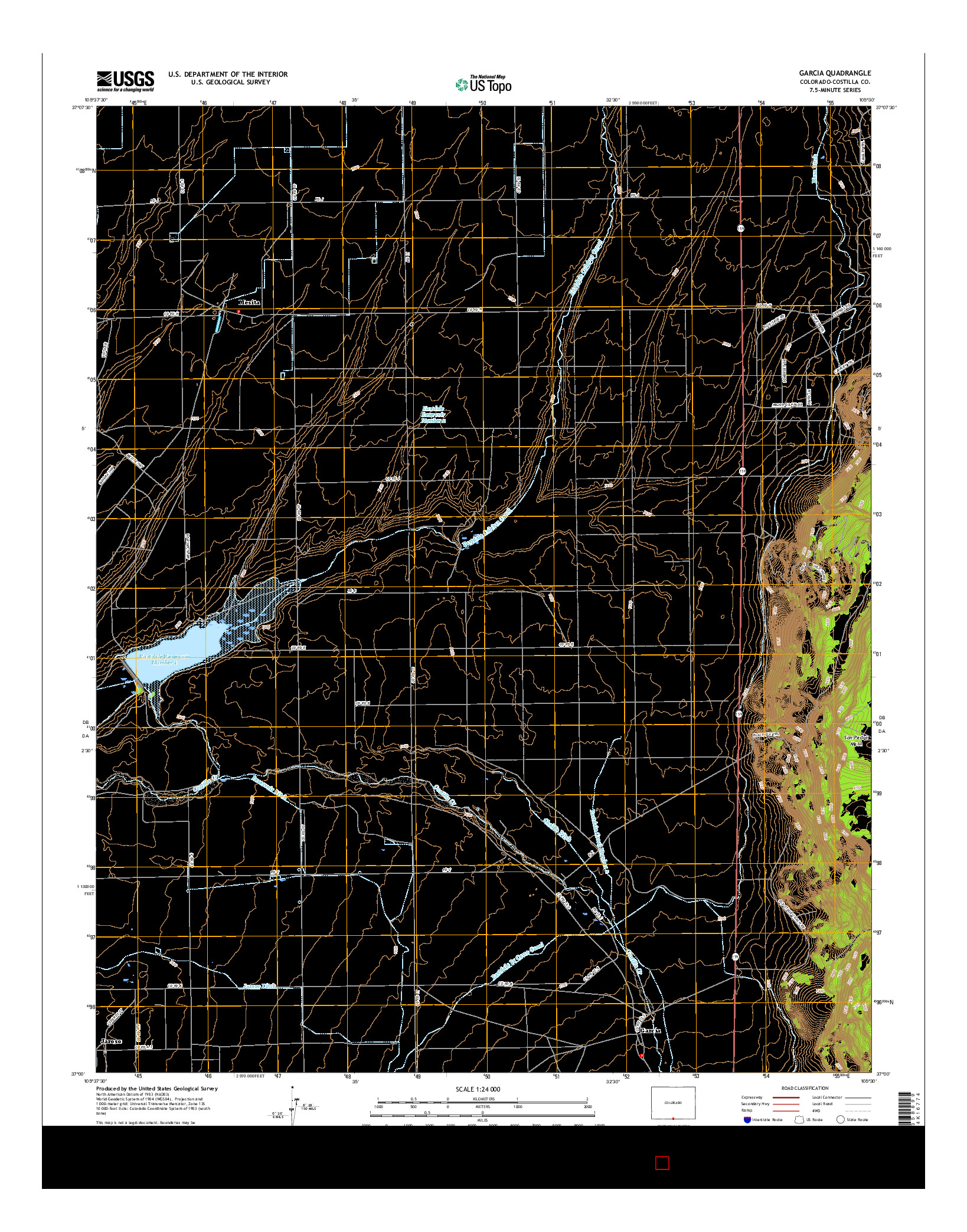 USGS US TOPO 7.5-MINUTE MAP FOR GARCIA, CO 2016