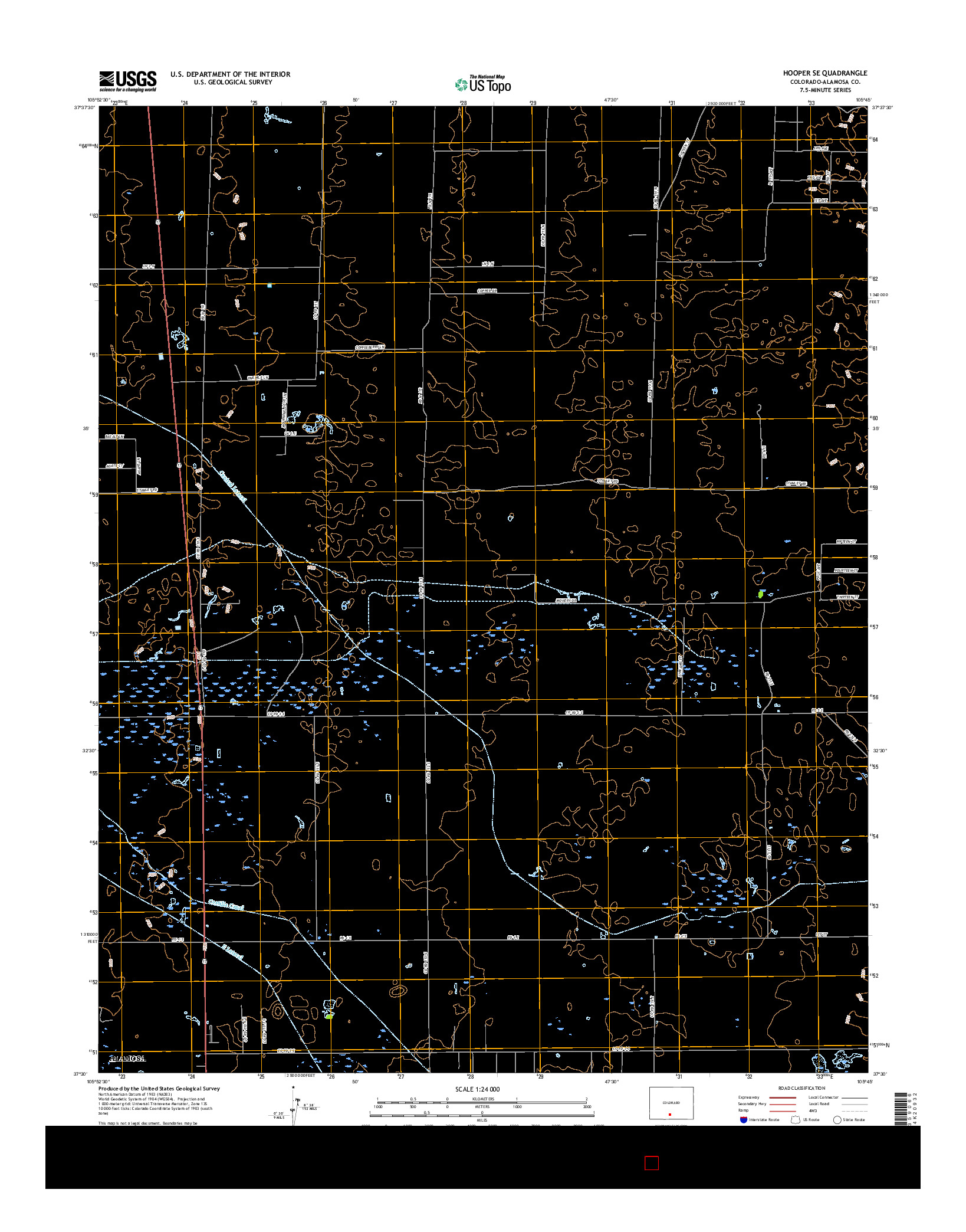 USGS US TOPO 7.5-MINUTE MAP FOR HOOPER SE, CO 2016