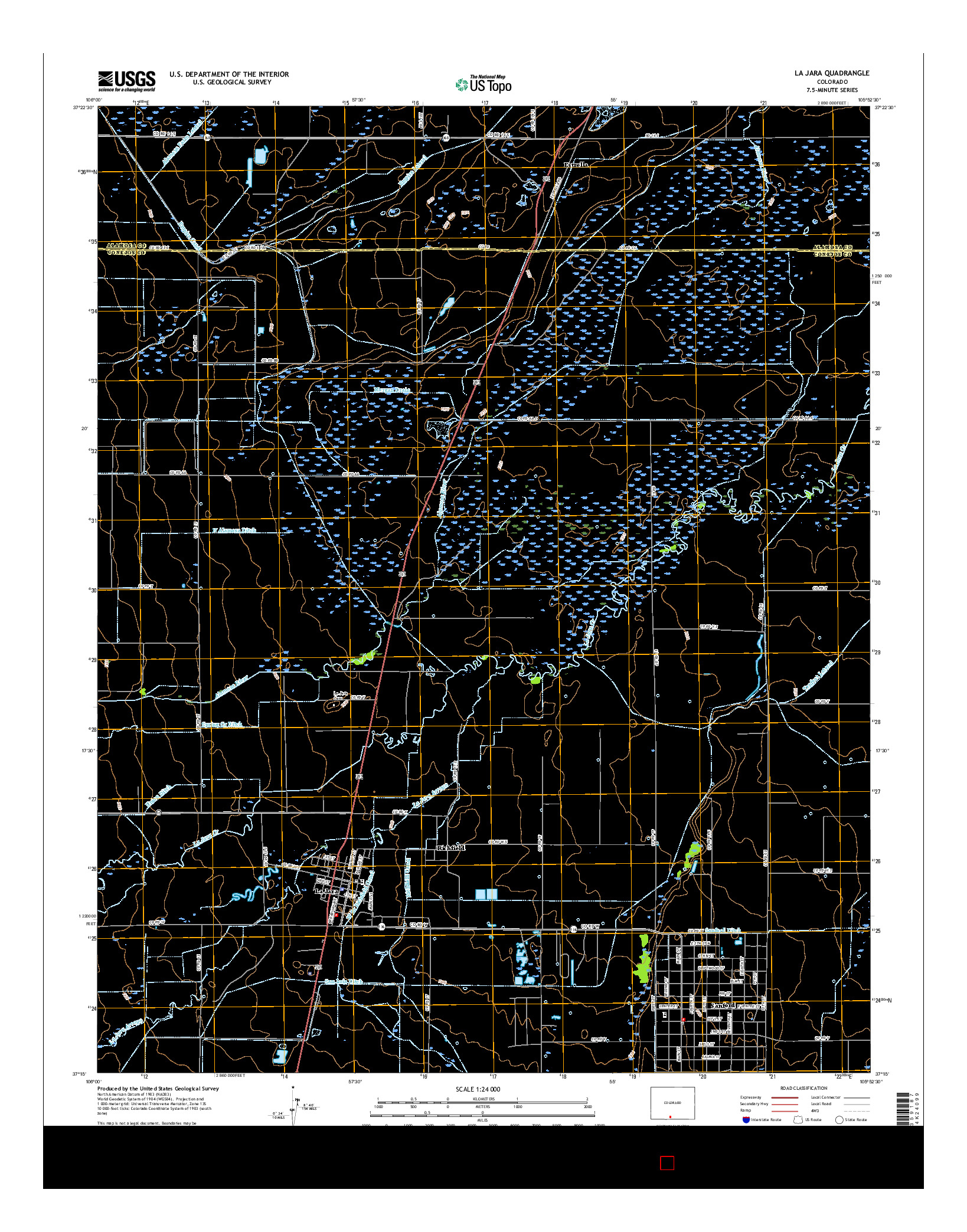 USGS US TOPO 7.5-MINUTE MAP FOR LA JARA, CO 2016