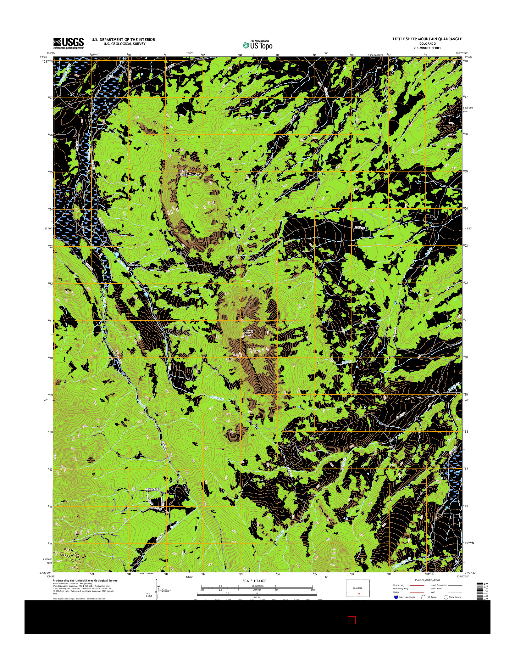 USGS US TOPO 7.5-MINUTE MAP FOR LITTLE SHEEP MOUNTAIN, CO 2016