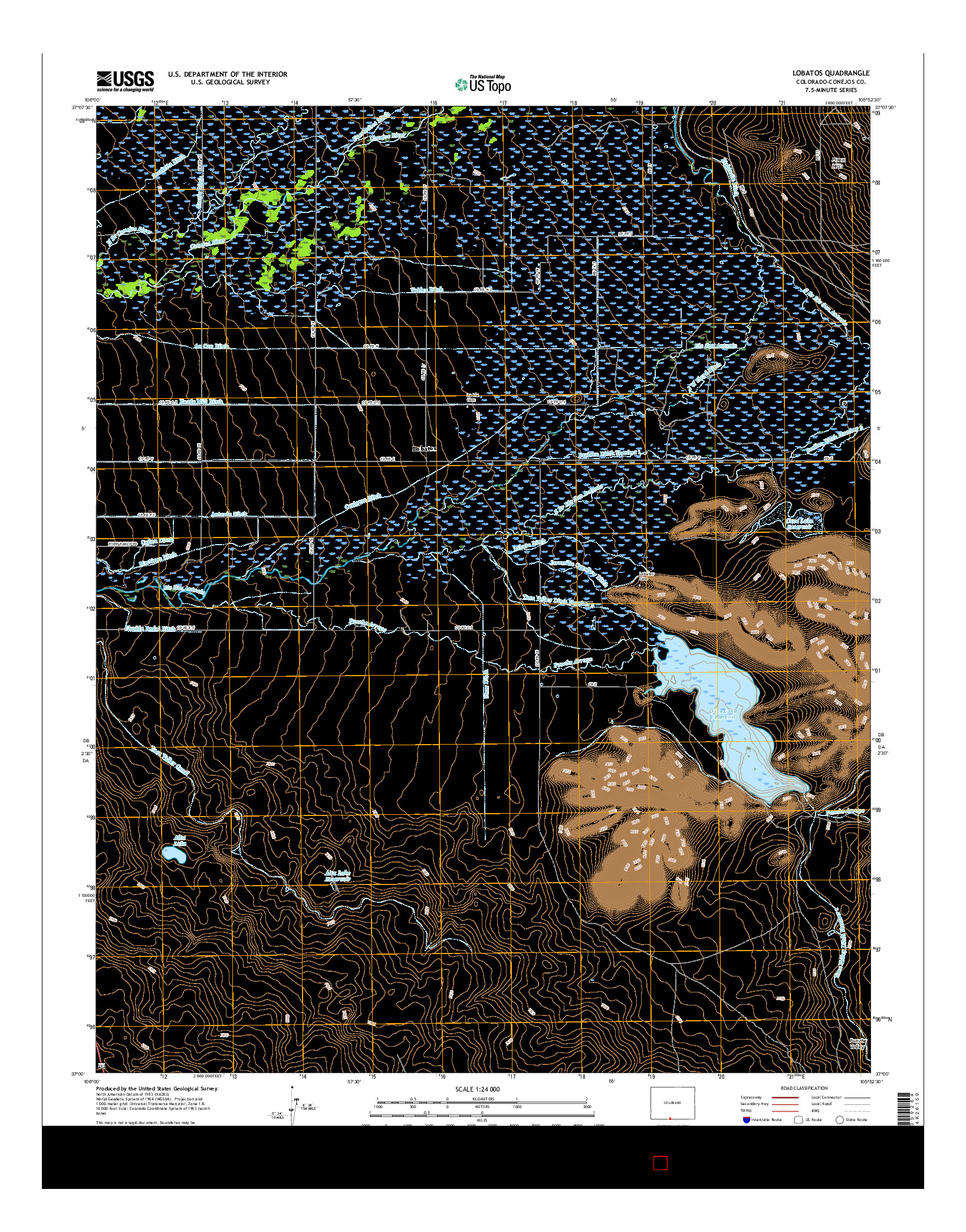 USGS US TOPO 7.5-MINUTE MAP FOR LOBATOS, CO 2016