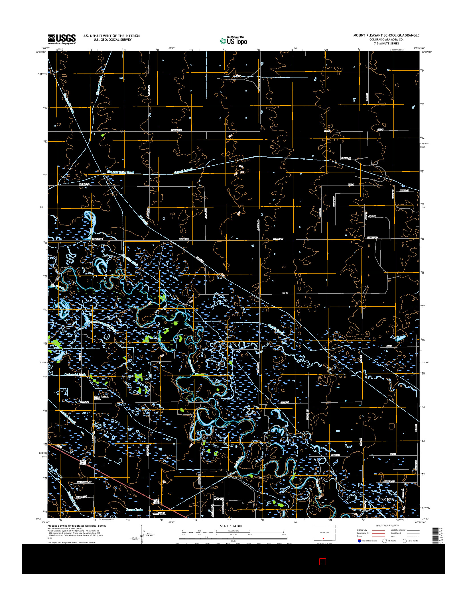 USGS US TOPO 7.5-MINUTE MAP FOR MOUNT PLEASANT SCHOOL, CO 2016