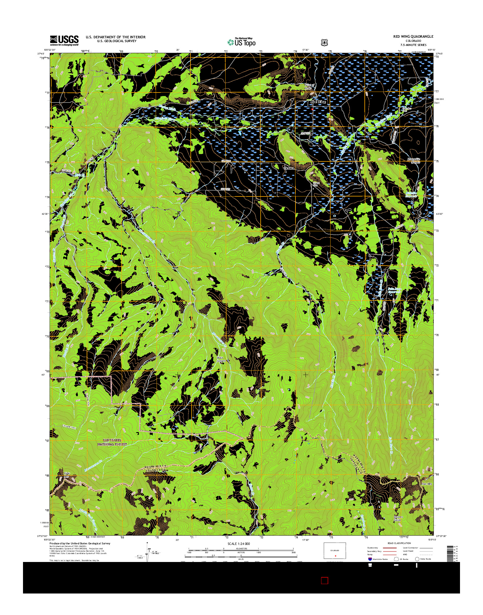 USGS US TOPO 7.5-MINUTE MAP FOR RED WING, CO 2016