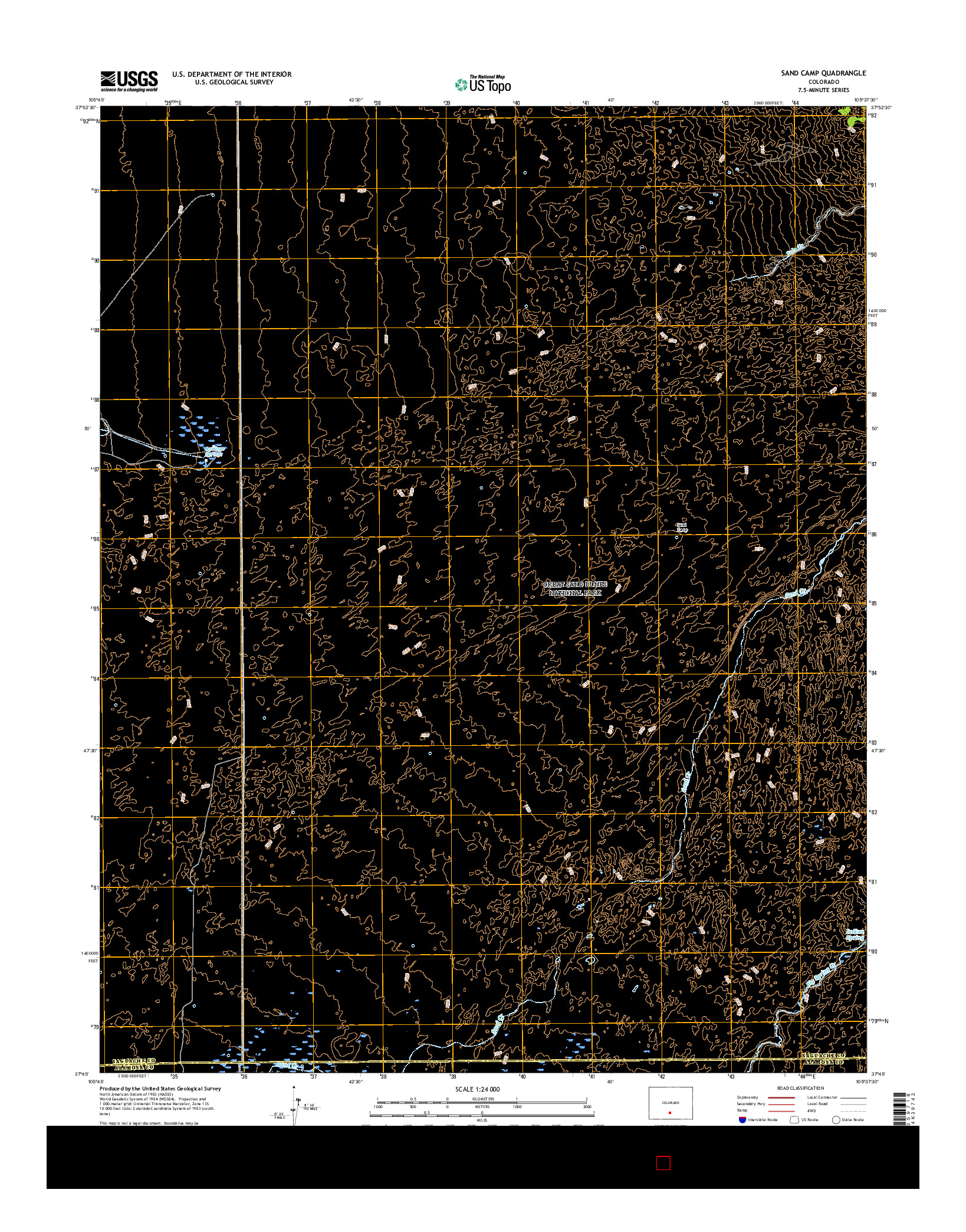 USGS US TOPO 7.5-MINUTE MAP FOR SAND CAMP, CO 2016