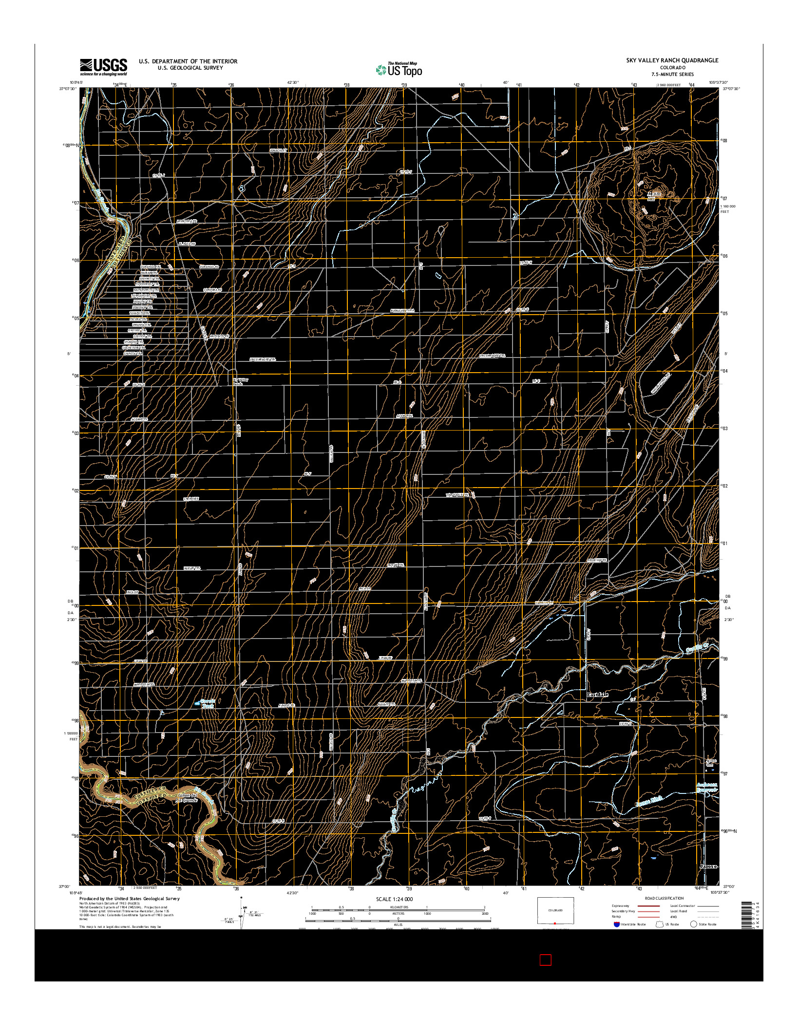 USGS US TOPO 7.5-MINUTE MAP FOR SKY VALLEY RANCH, CO 2016