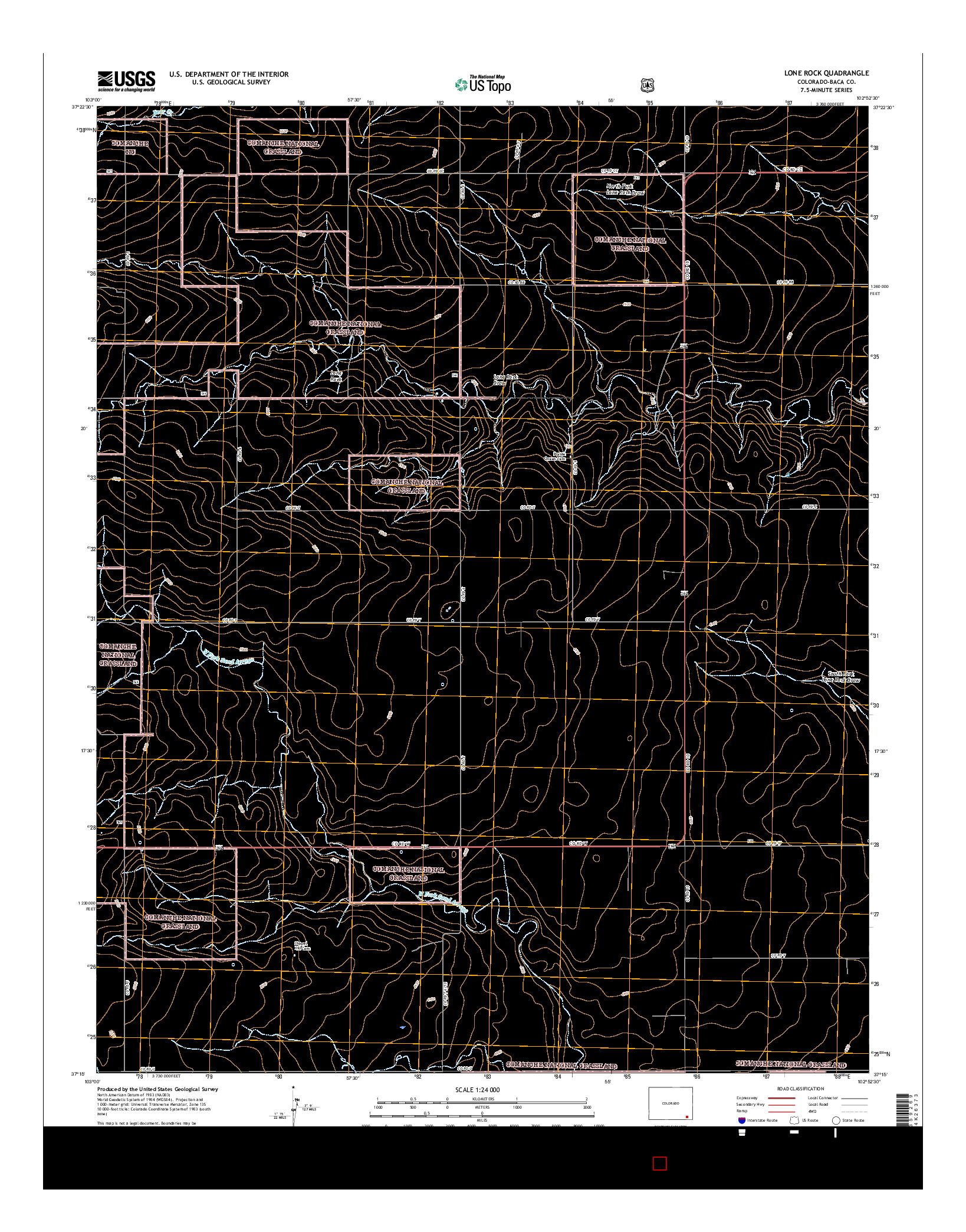 USGS US TOPO 7.5-MINUTE MAP FOR LONE ROCK, CO 2016