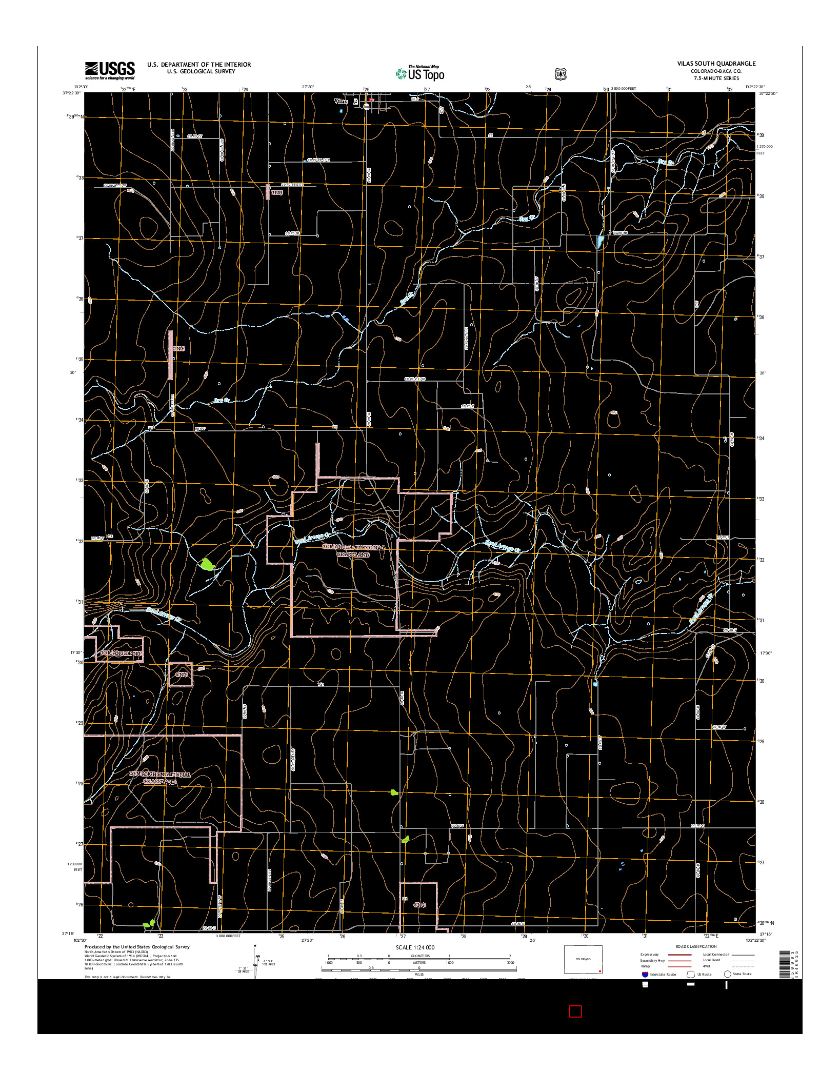 USGS US TOPO 7.5-MINUTE MAP FOR VILAS SOUTH, CO 2016