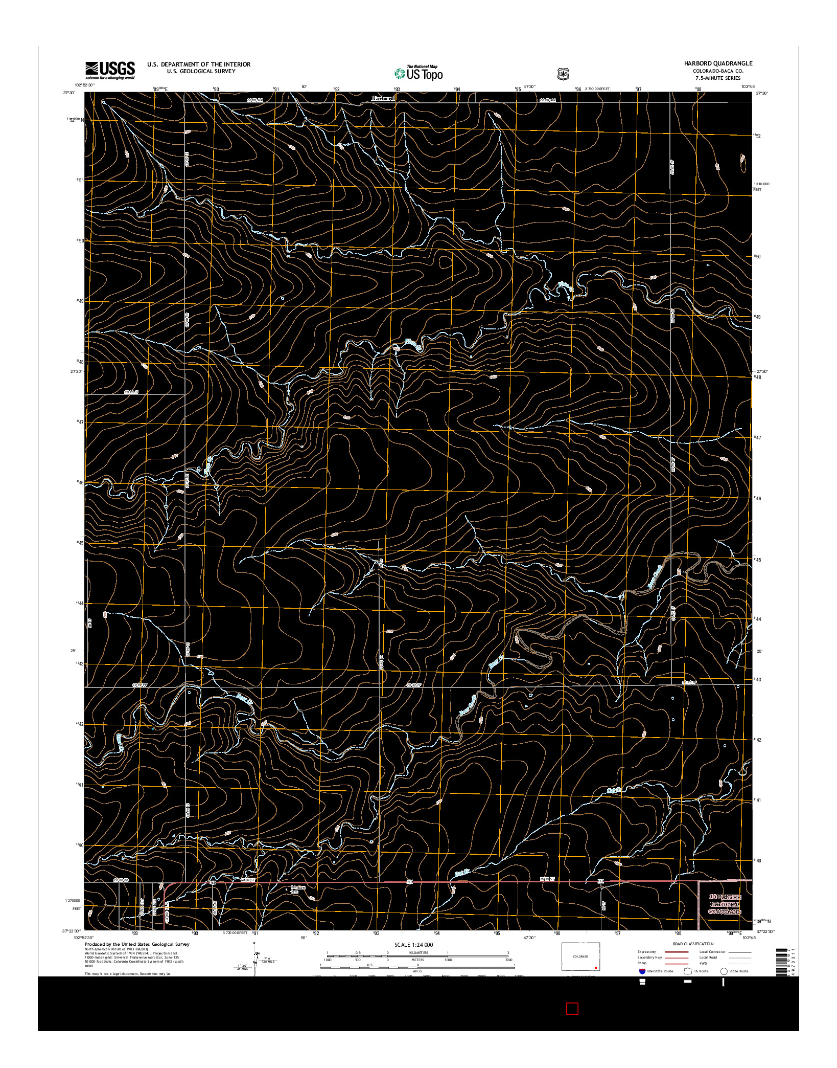 USGS US TOPO 7.5-MINUTE MAP FOR HARBORD, CO 2016