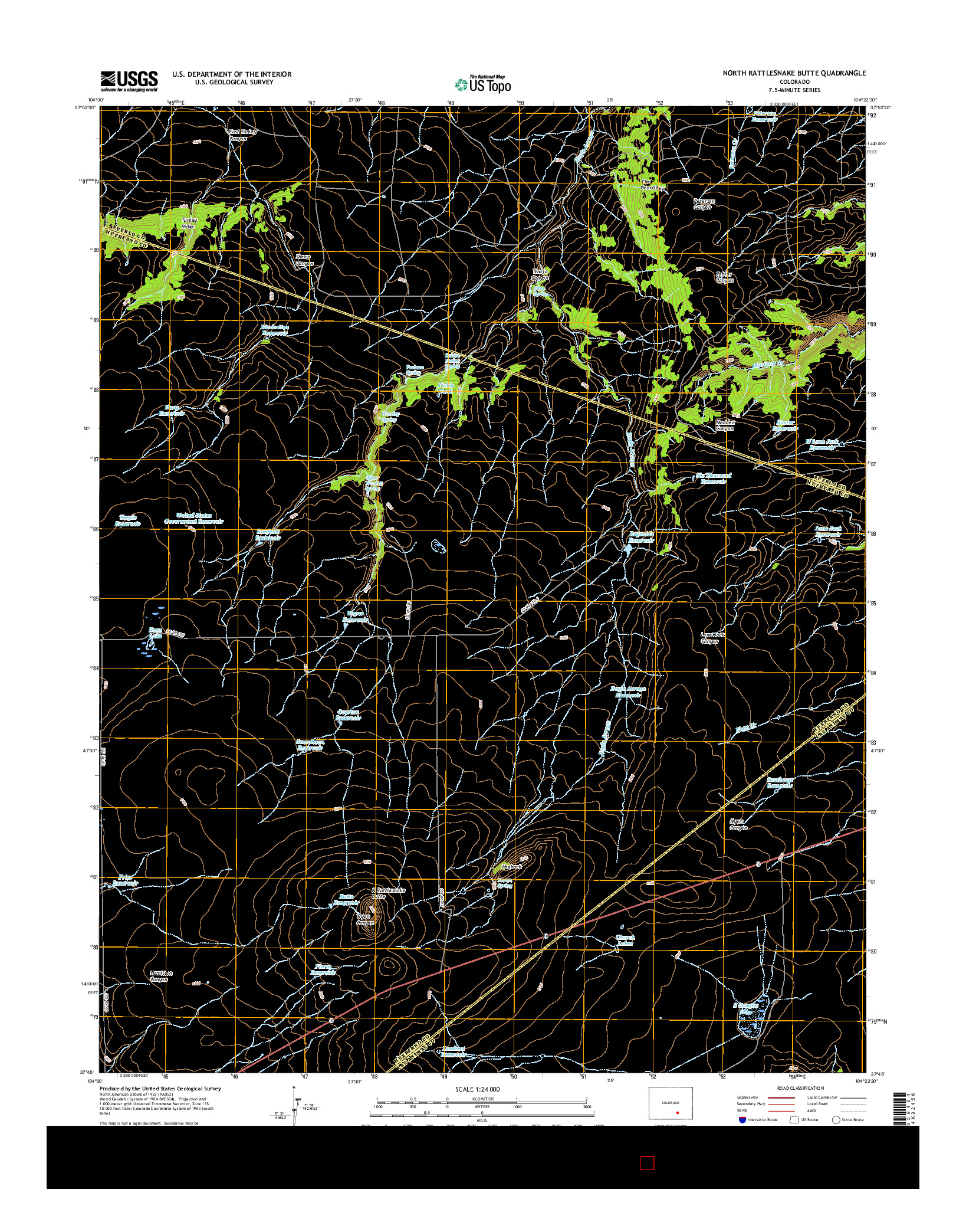 USGS US TOPO 7.5-MINUTE MAP FOR NORTH RATTLESNAKE BUTTE, CO 2016