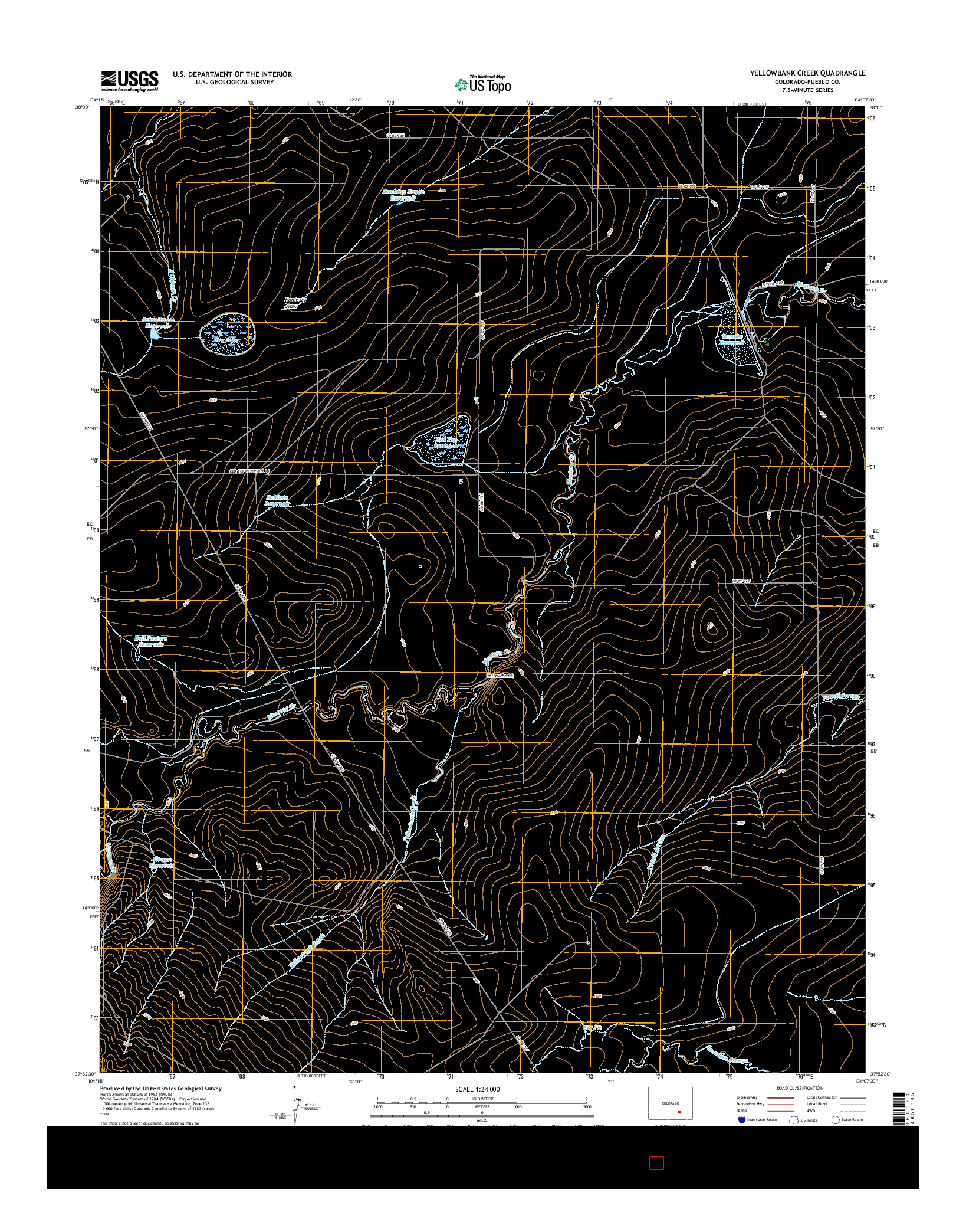 USGS US TOPO 7.5-MINUTE MAP FOR YELLOWBANK CREEK, CO 2016