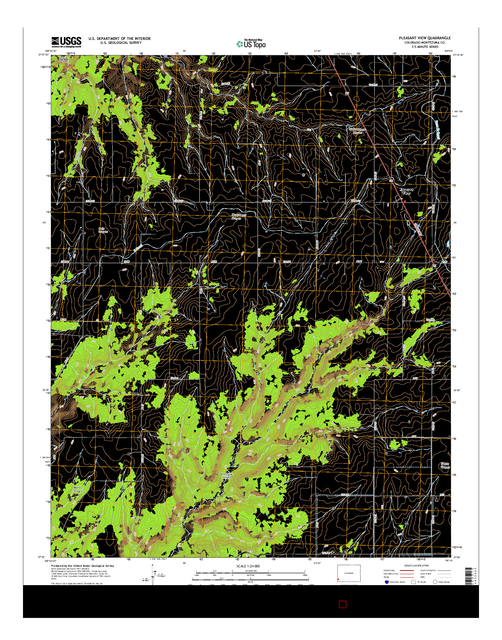 USGS US TOPO 7.5-MINUTE MAP FOR PLEASANT VIEW, CO 2016