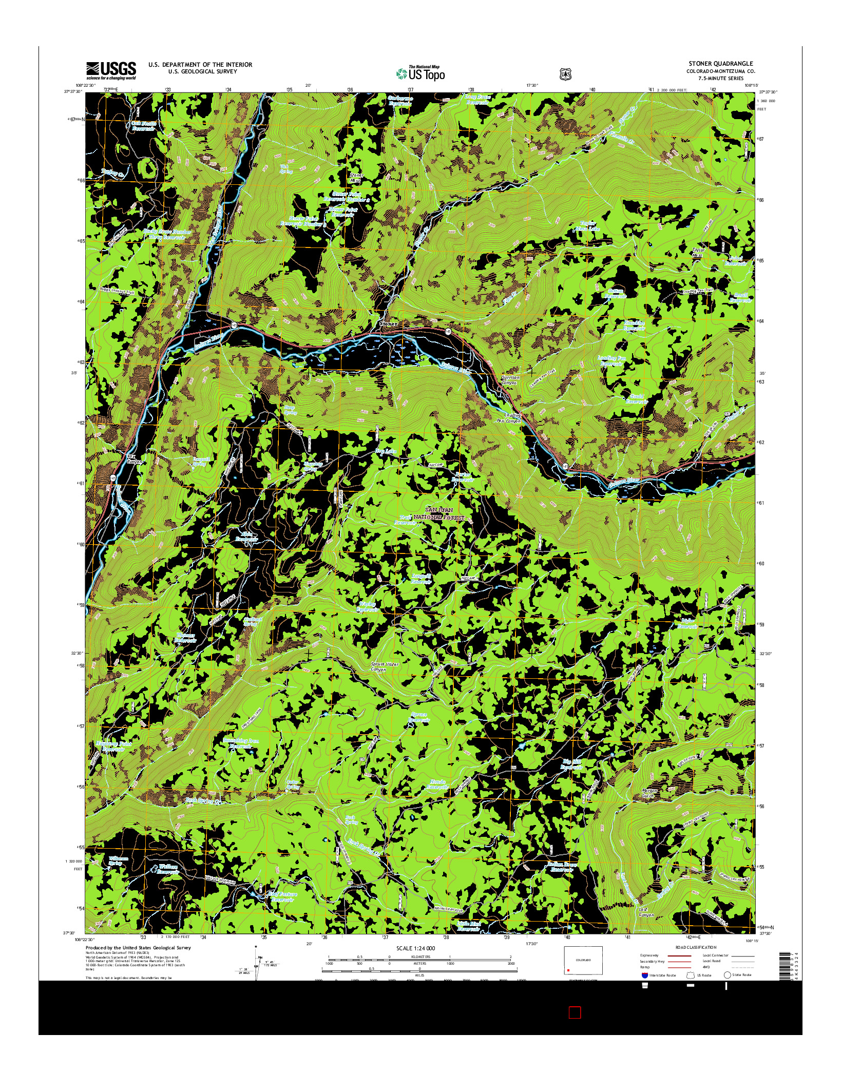 USGS US TOPO 7.5-MINUTE MAP FOR STONER, CO 2016