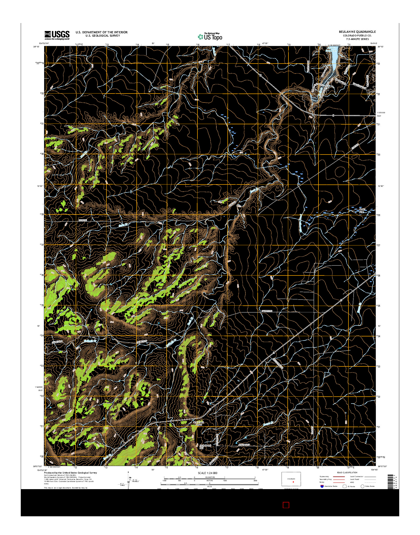 USGS US TOPO 7.5-MINUTE MAP FOR BEULAH NE, CO 2016