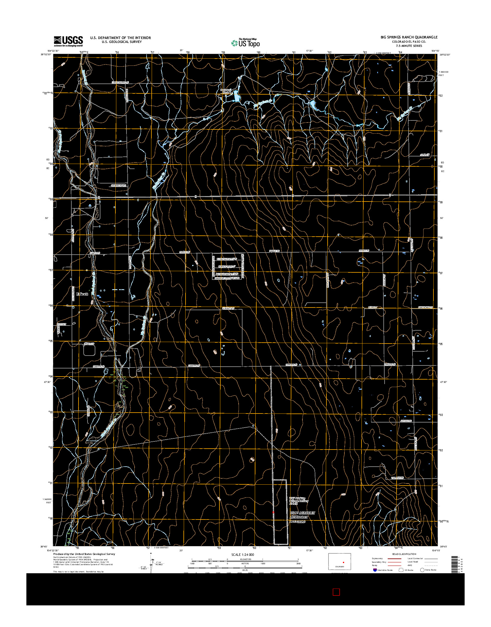 USGS US TOPO 7.5-MINUTE MAP FOR BIG SPRINGS RANCH, CO 2016