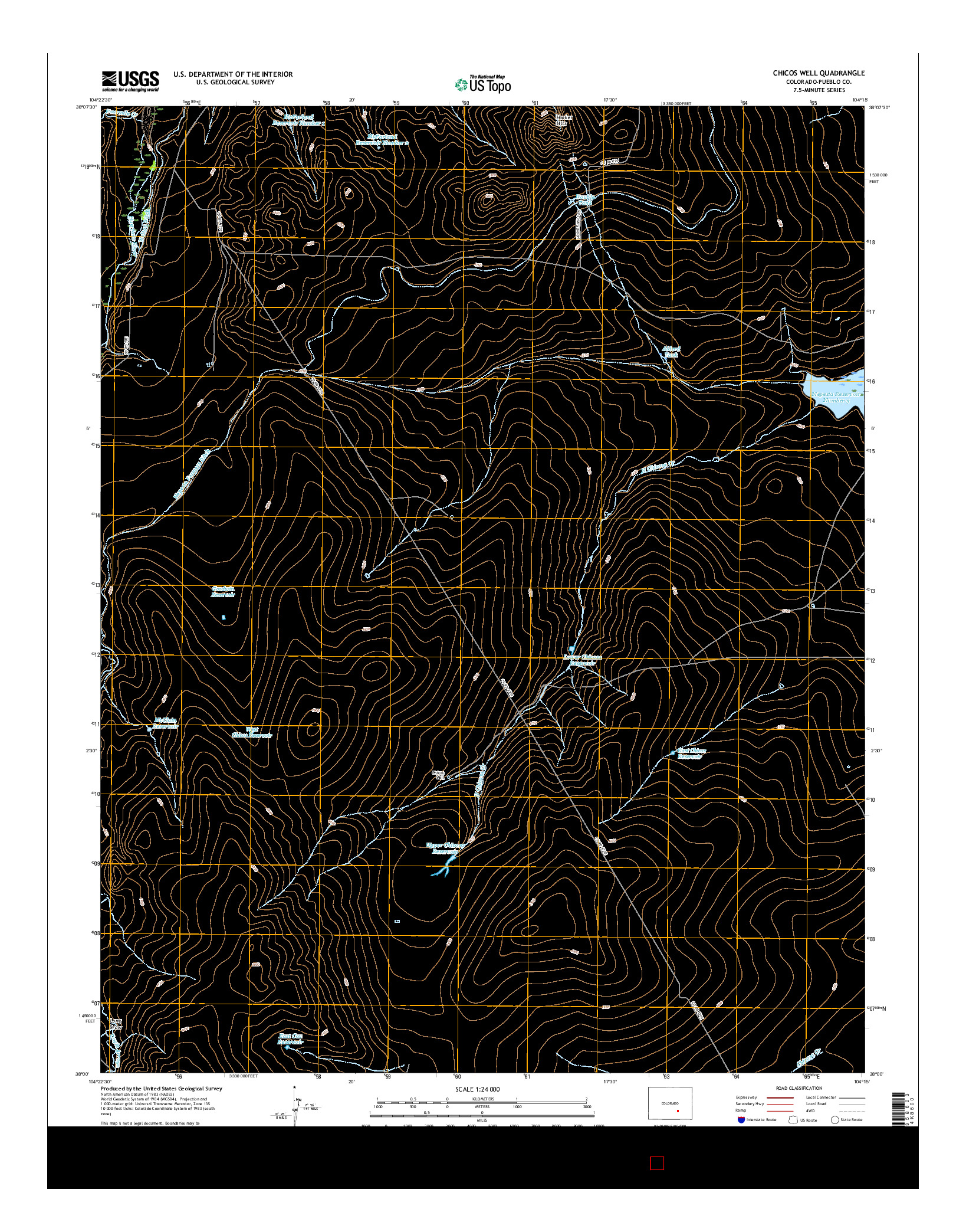 USGS US TOPO 7.5-MINUTE MAP FOR CHICOS WELL, CO 2016