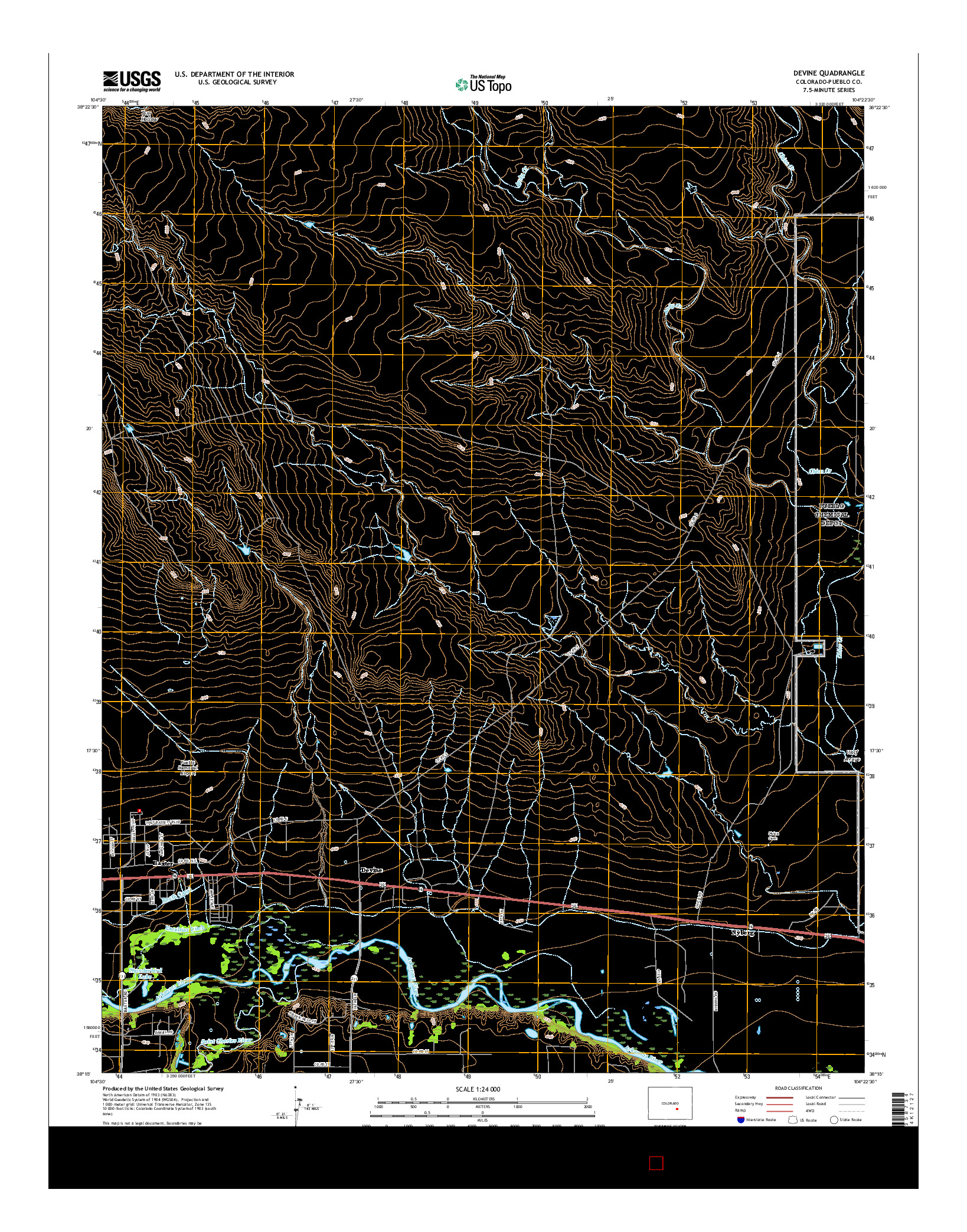 USGS US TOPO 7.5-MINUTE MAP FOR DEVINE, CO 2016