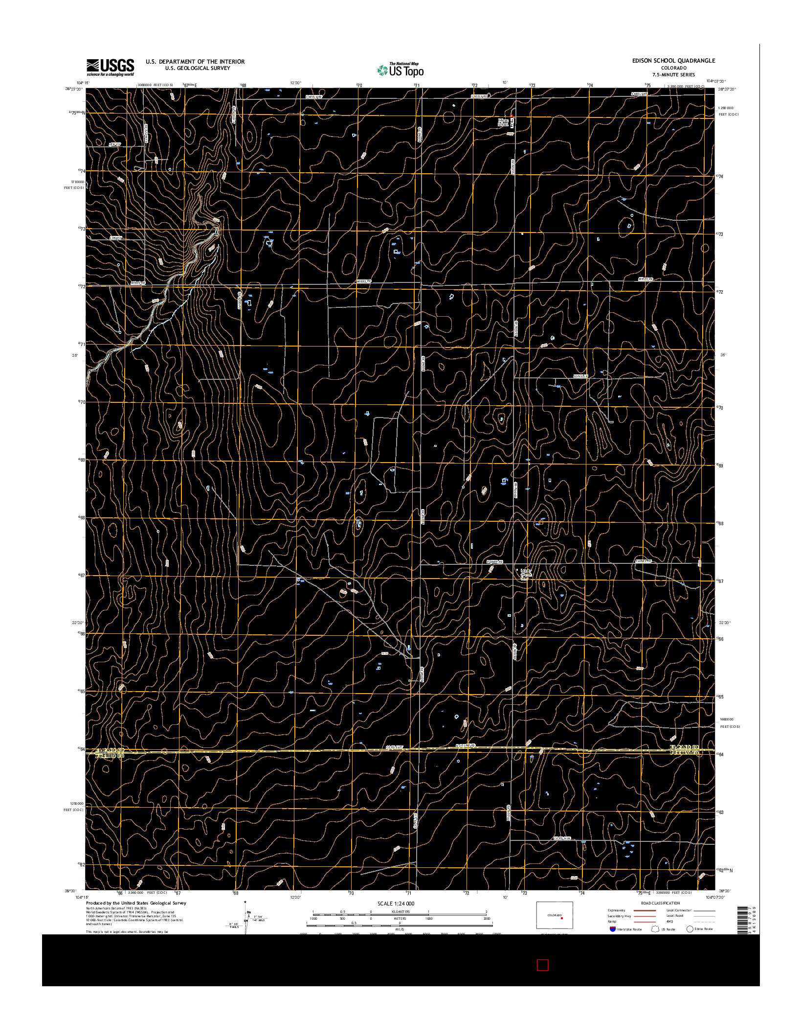 USGS US TOPO 7.5-MINUTE MAP FOR EDISON SCHOOL, CO 2016